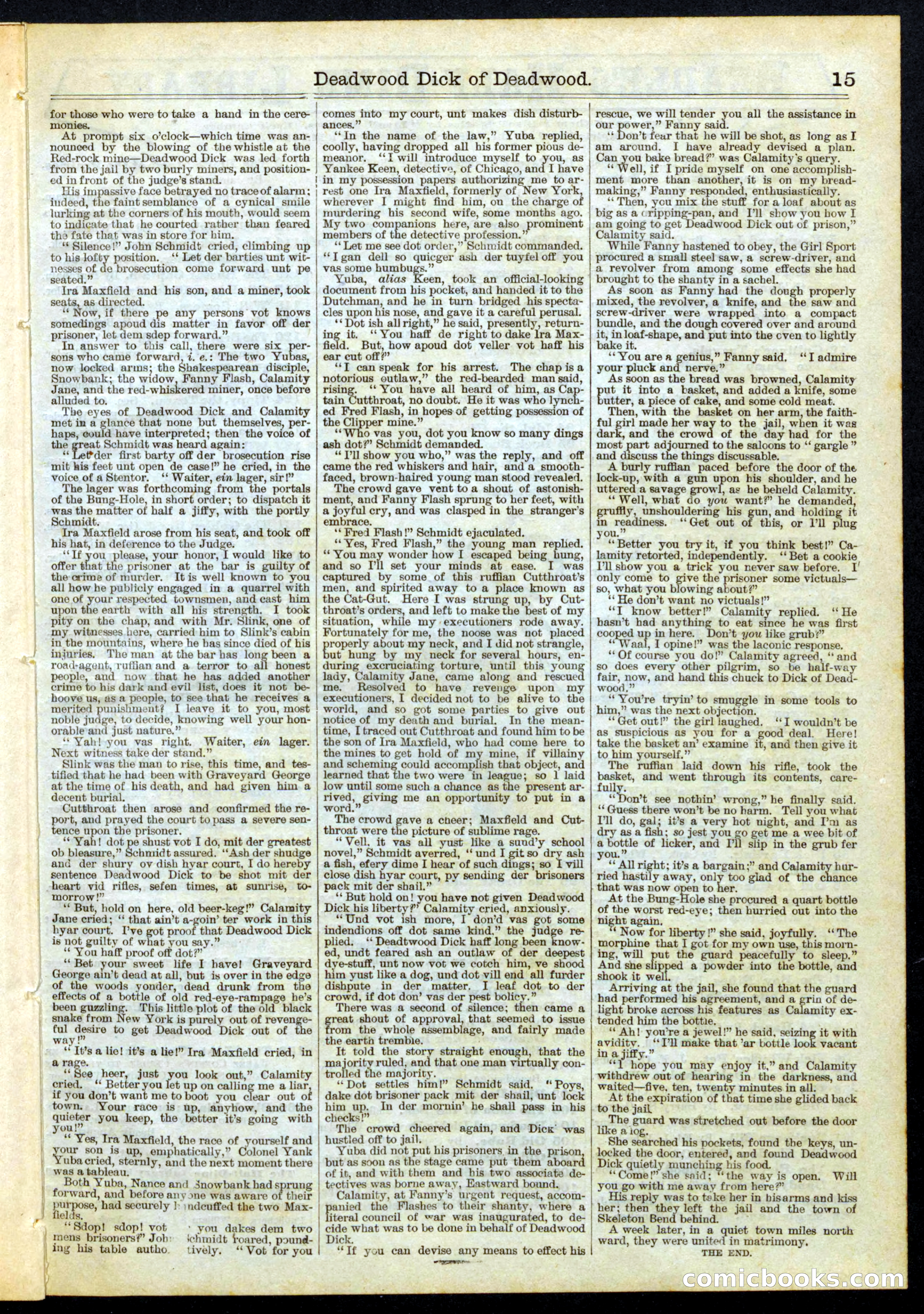 Beadle's Half Dime Library No. 156 — page 15 of 16