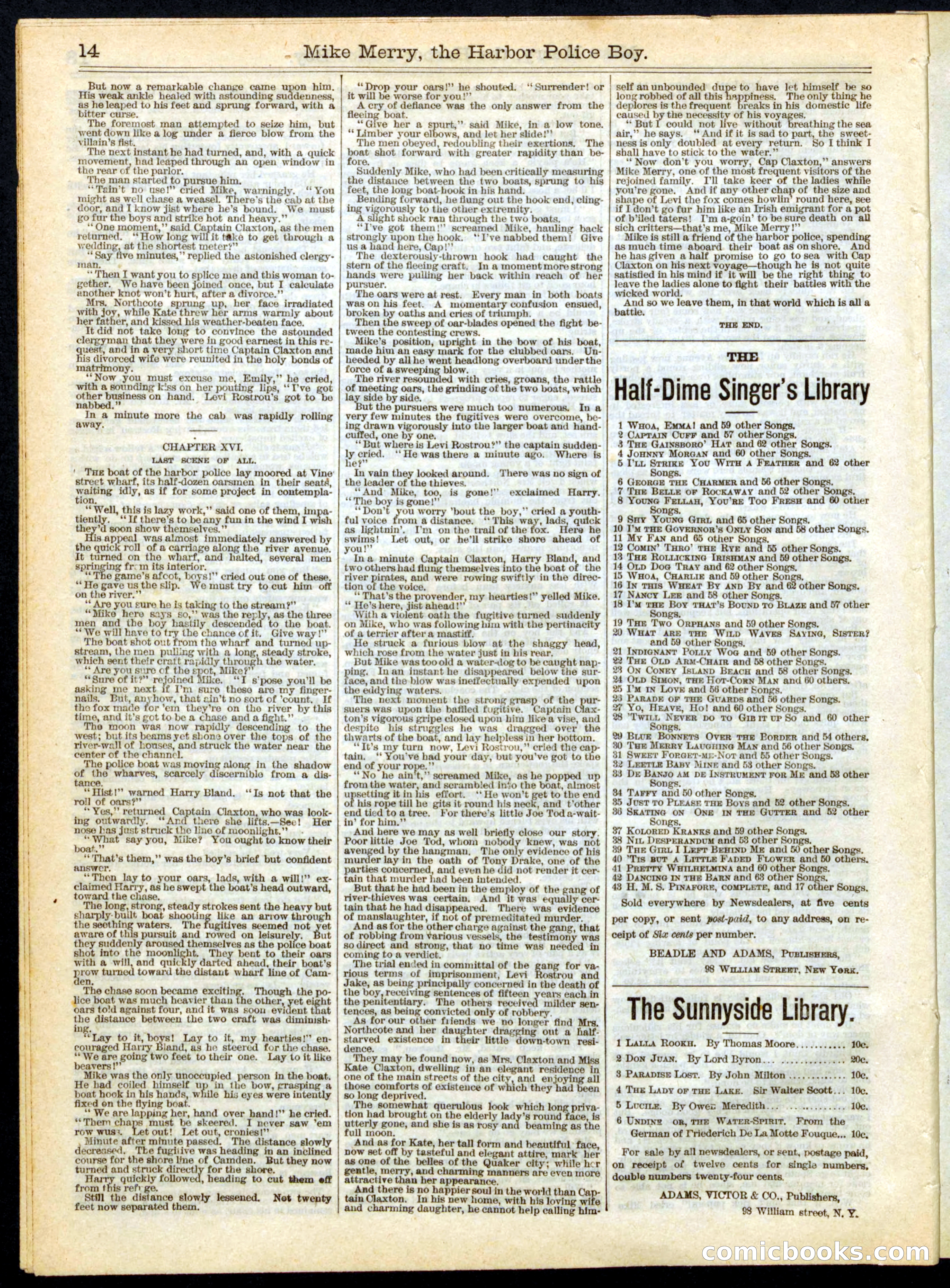 Beadle's Half Dime Library, No. 157 — page 14 of 16