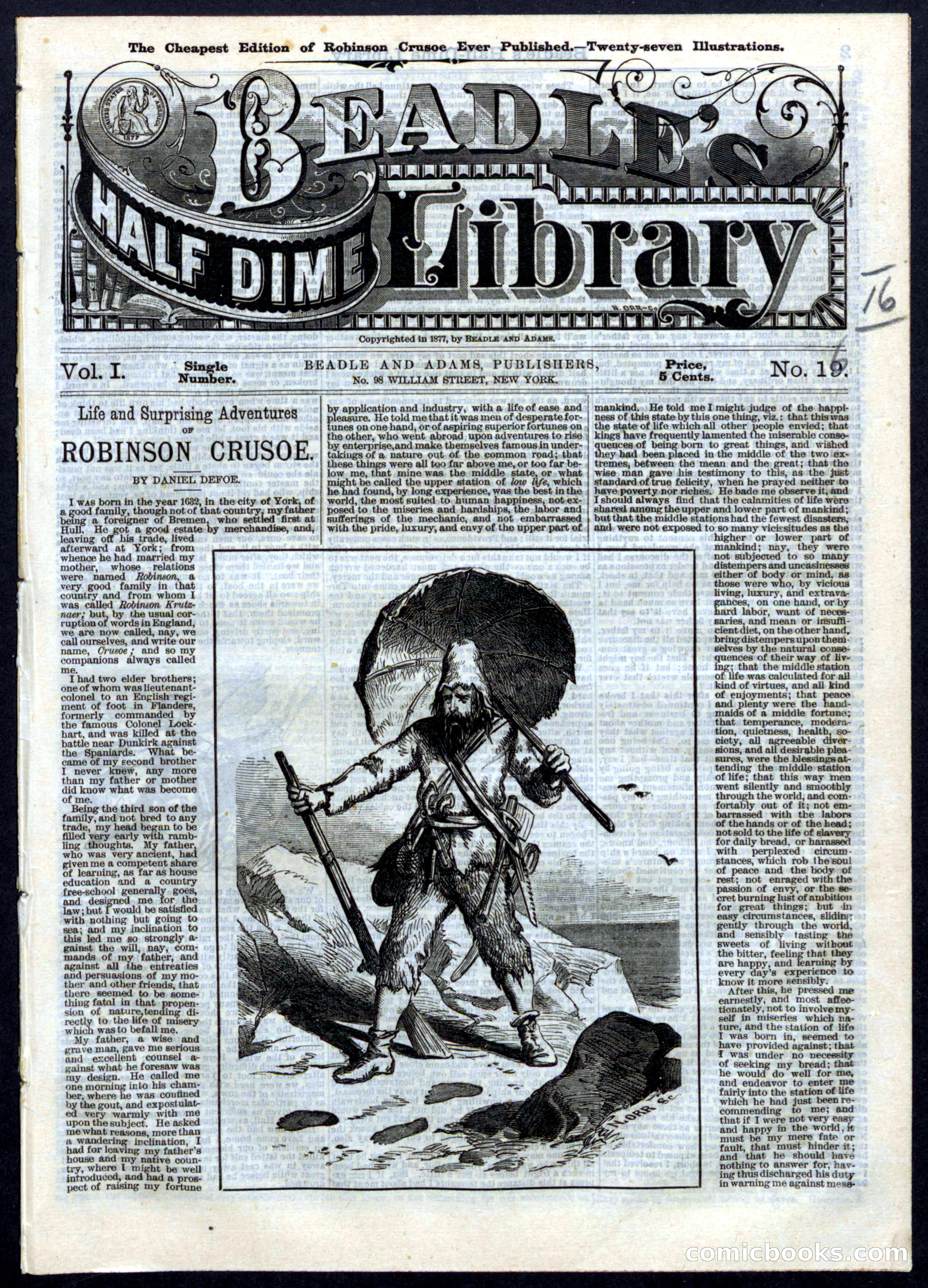 Beadle's Half Dime Library, No. 16 — page 1 of 32