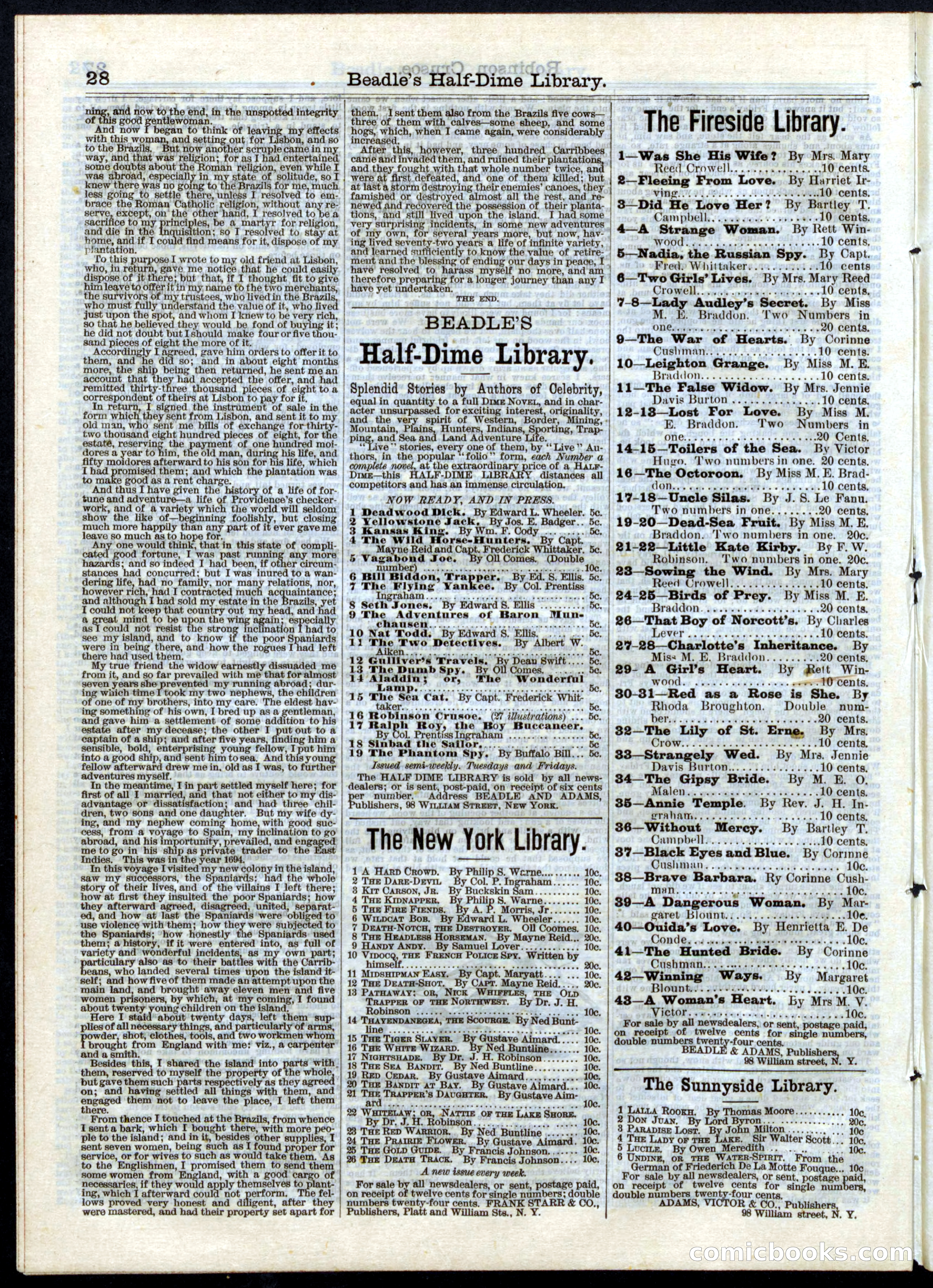 Beadle's Half Dime Library, No. 16 — page 28 of 32