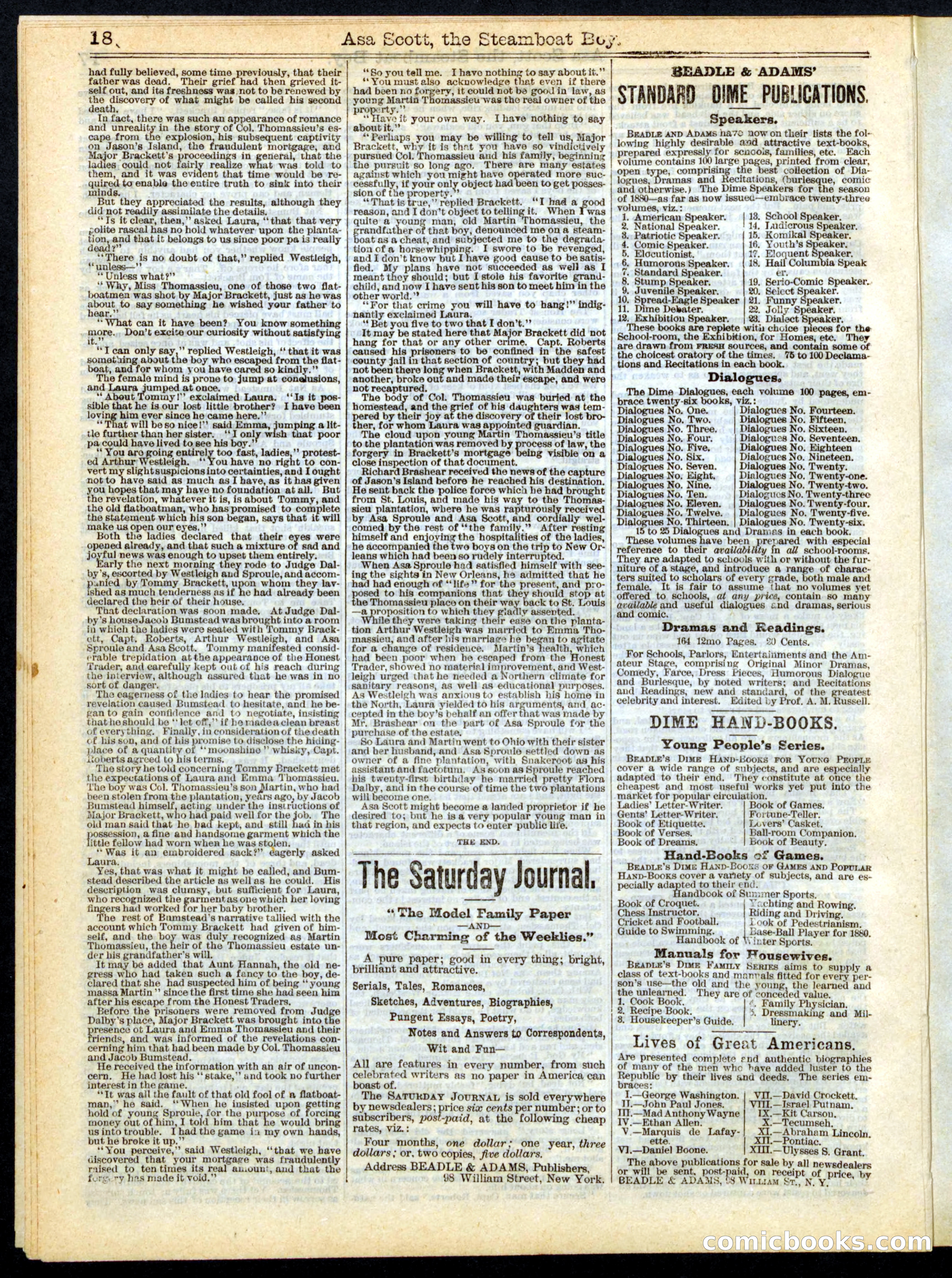 Beadle's Half Dime Library No. 167 — page 18 of 20