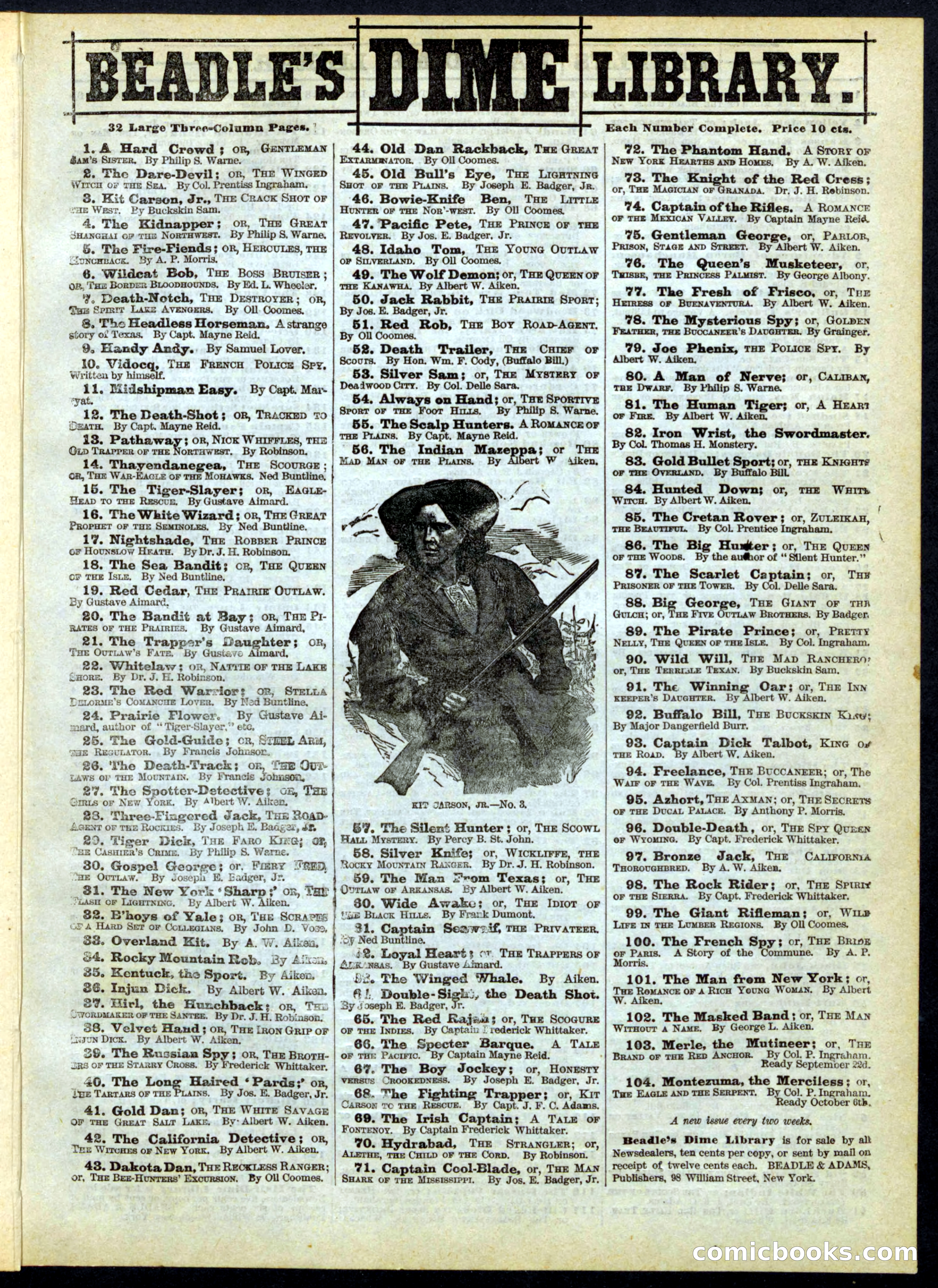 Beadle's Half Dime Library No. 167 — page 19 of 20