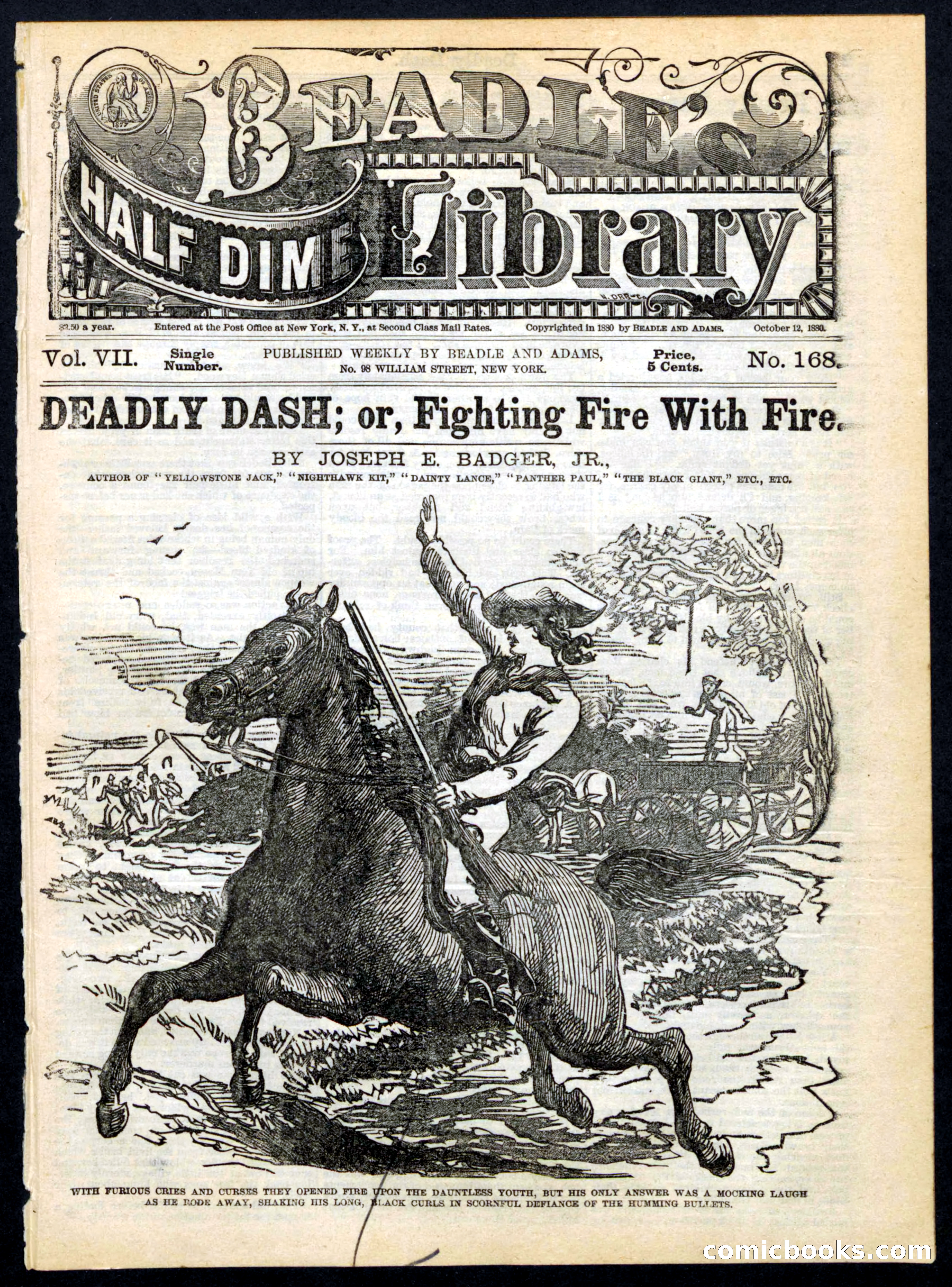 Beadle's Half Dime Library No. 168 — page 1 of 16