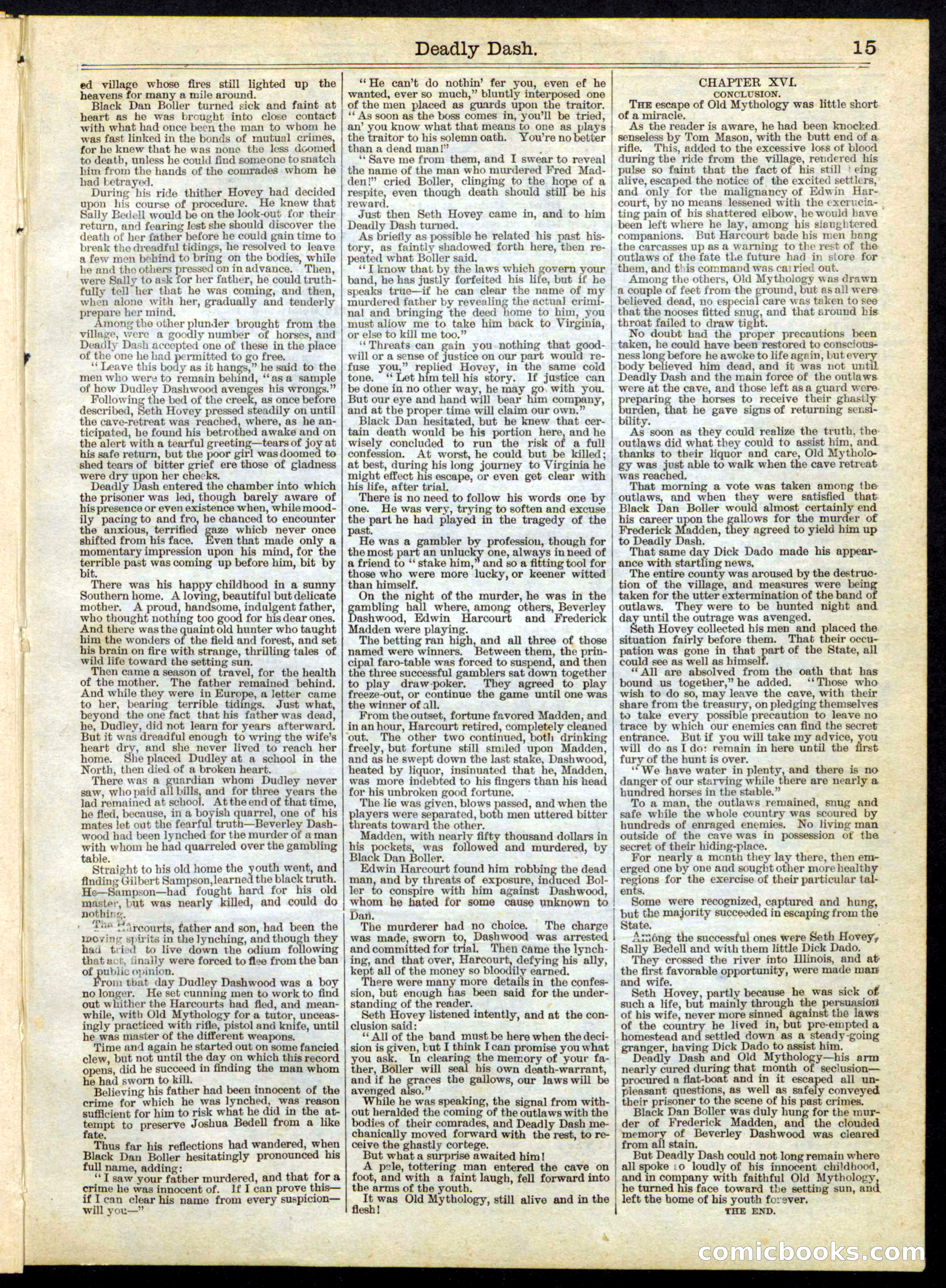 Beadle's Half Dime Library No. 168 — page 15 of 16