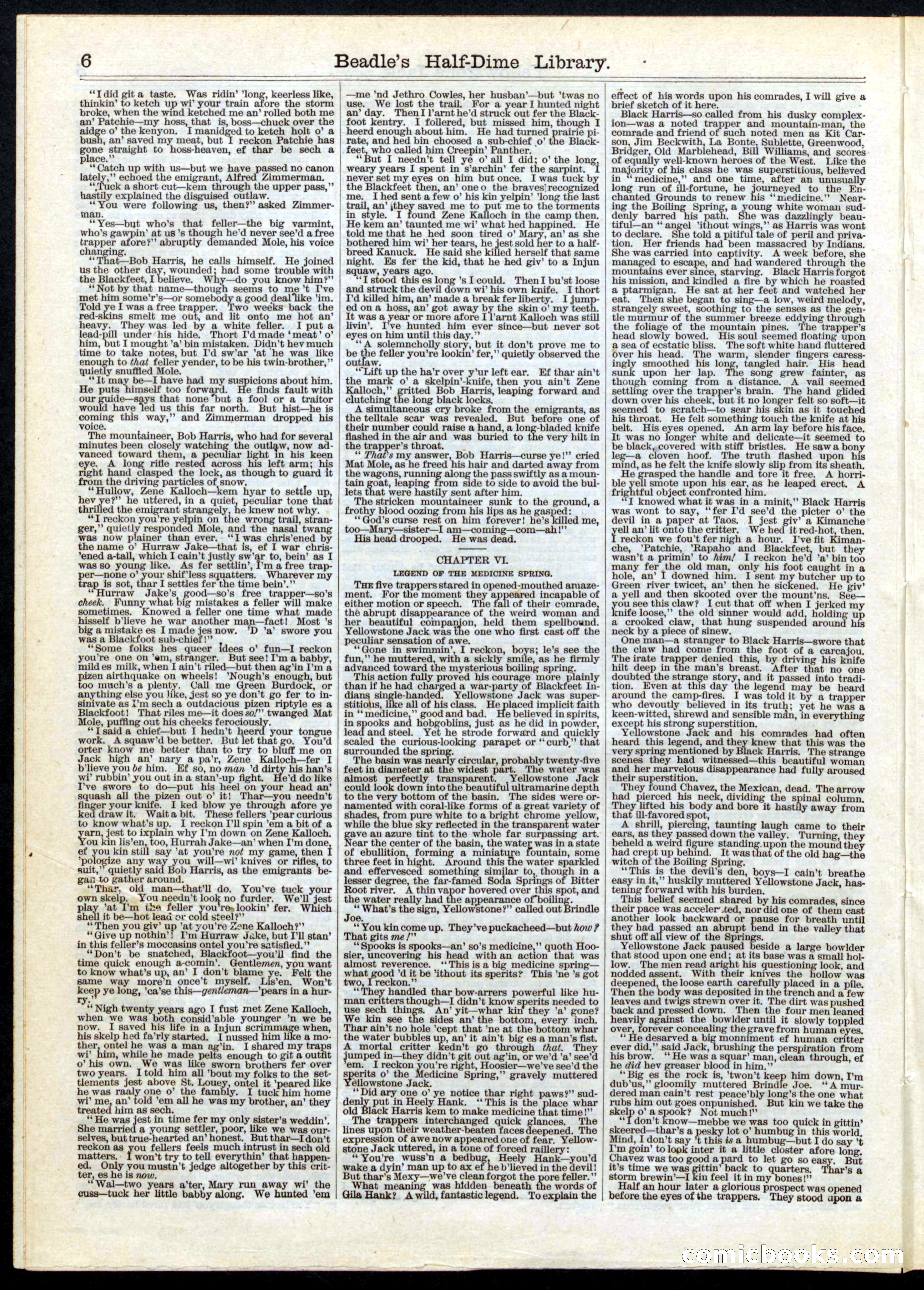 Beadle's Half Dime Library, Vol. 1, No. 2 — page 6 of 16