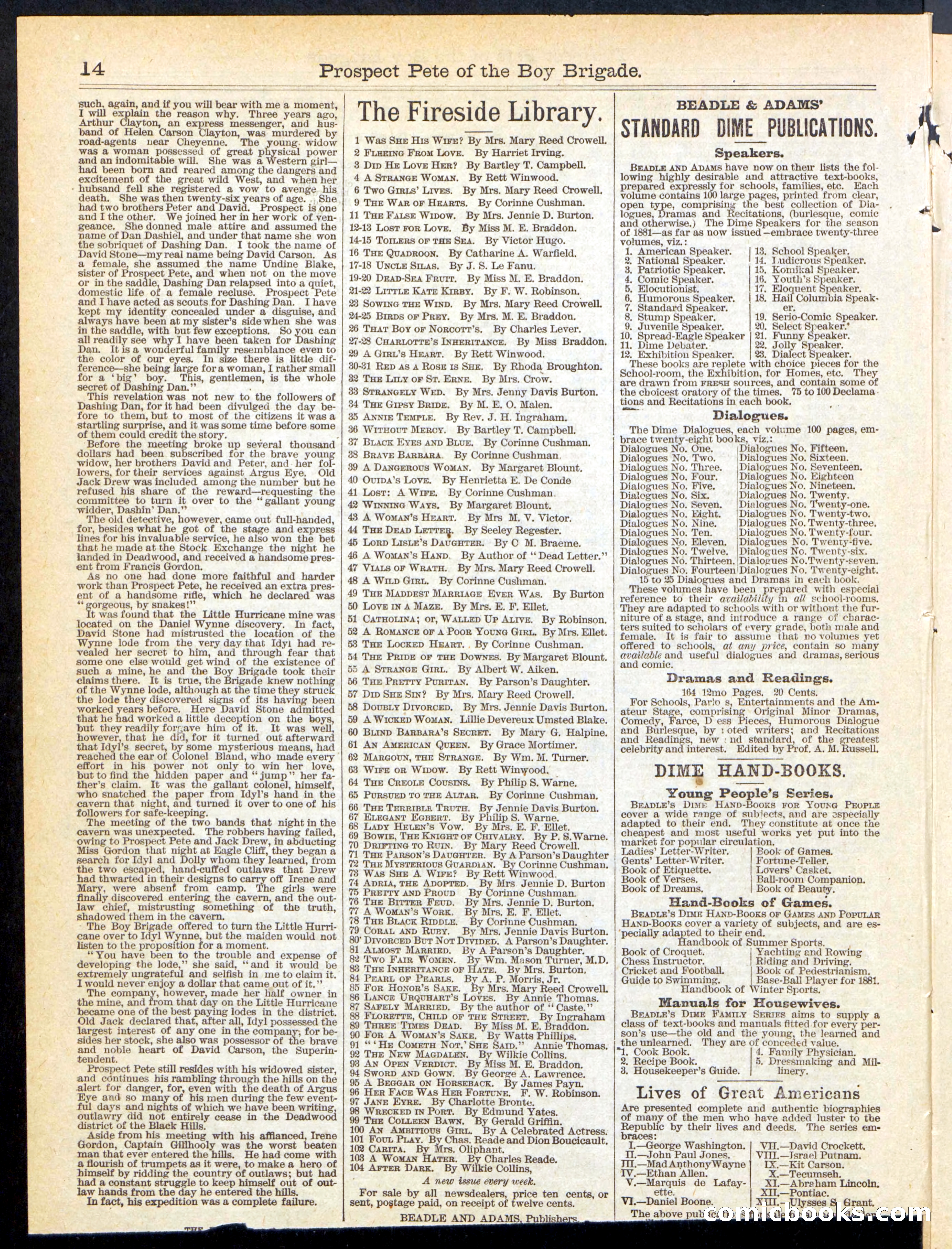 Beadle's Half Dime Library No. 202 — page 14 of 16
