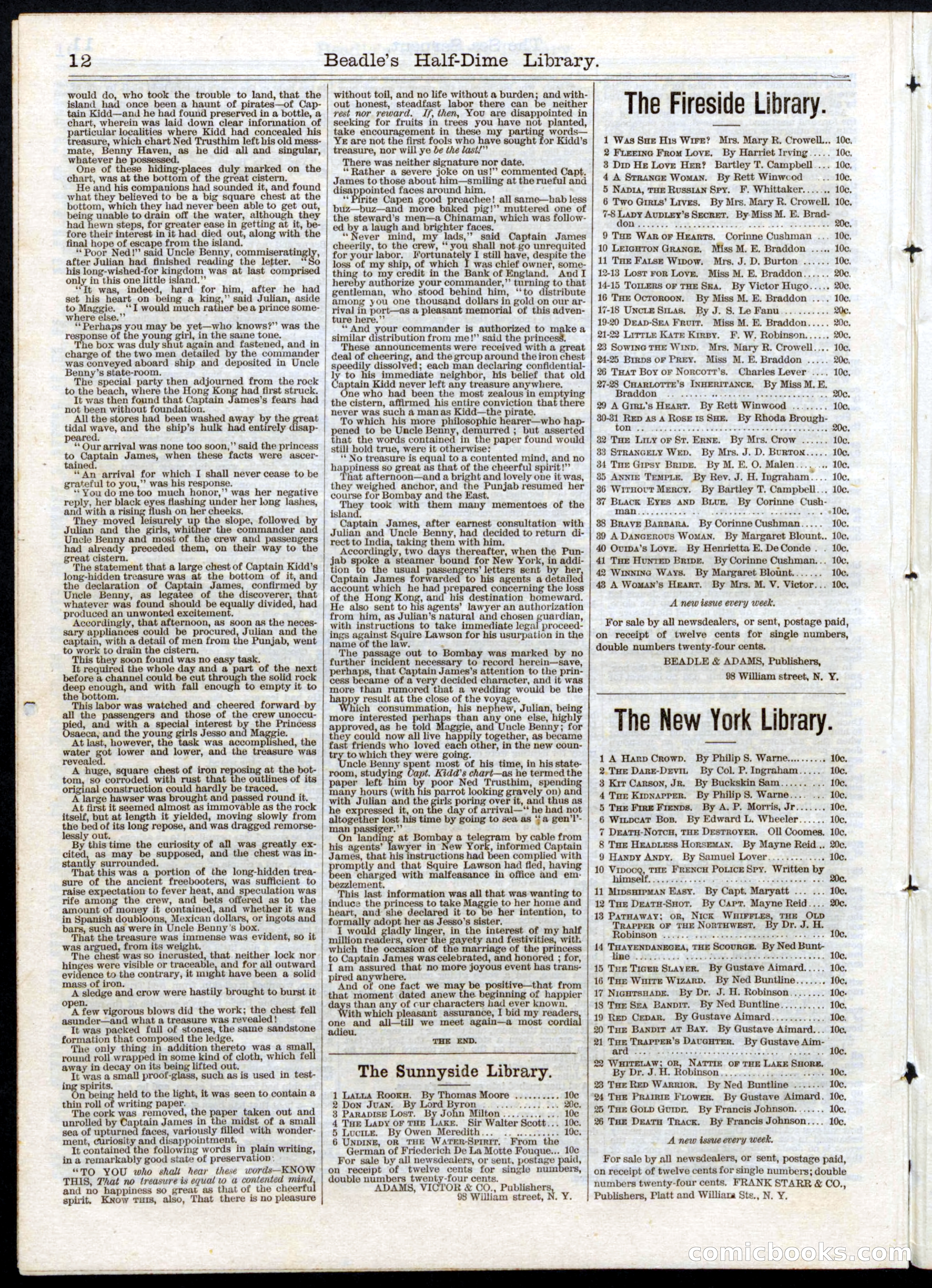 Beadle's Half Dime Library, No. 22 — page 12 of 16