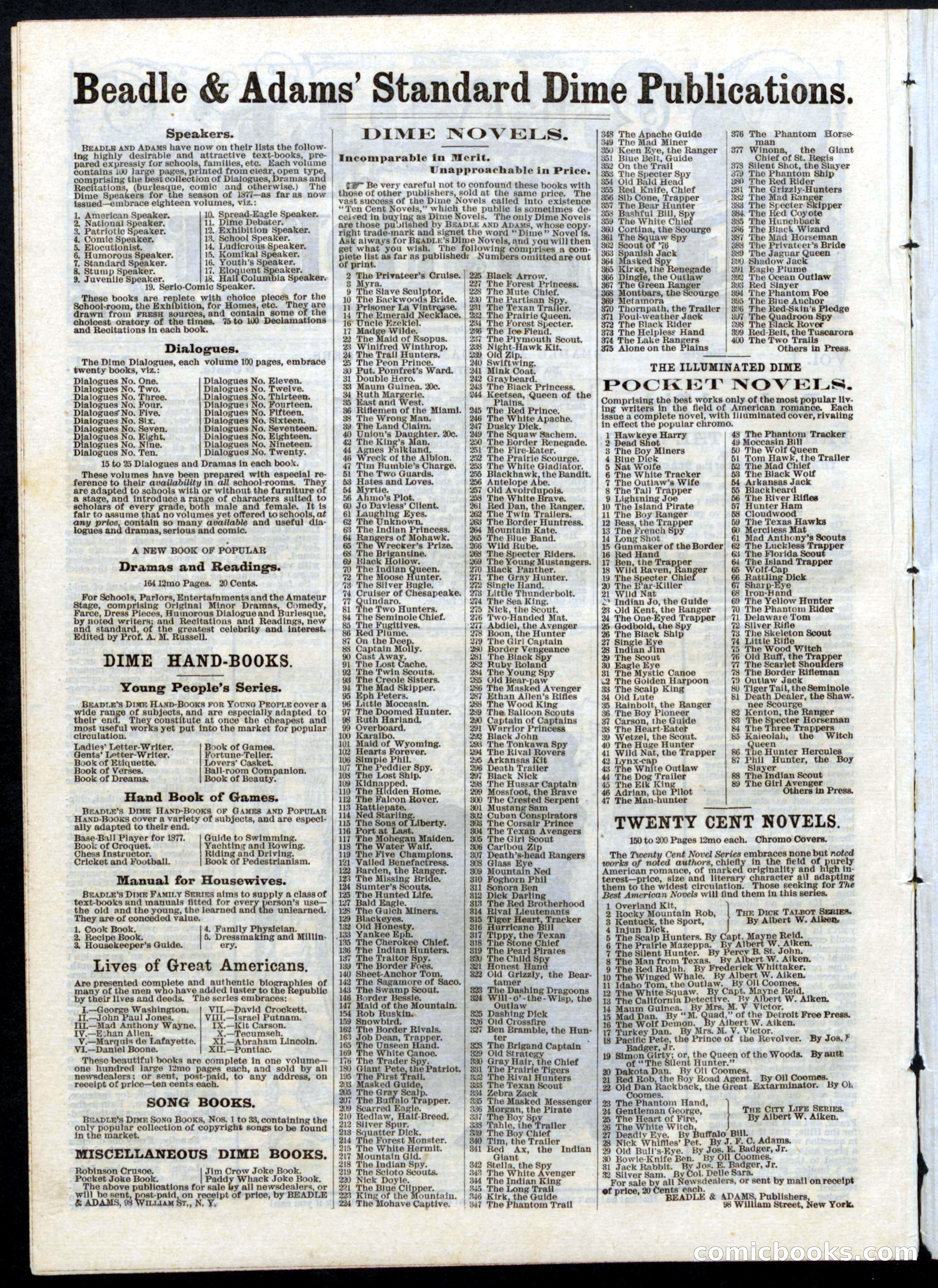 Beadle's Half Dime Library, No. 22 — page 14 of 16