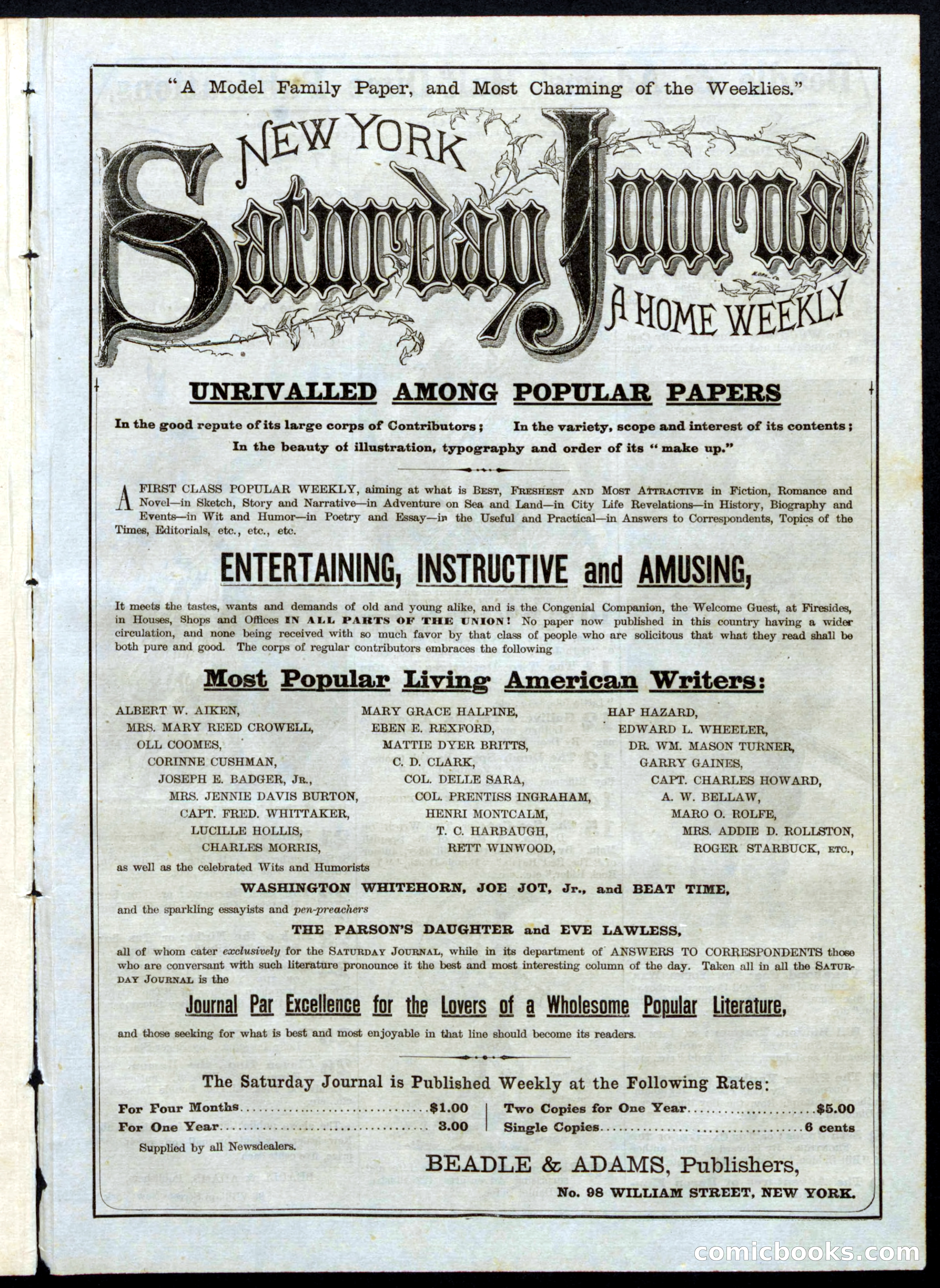 Beadle's Half Dime Library, No. 22 — page 15 of 16