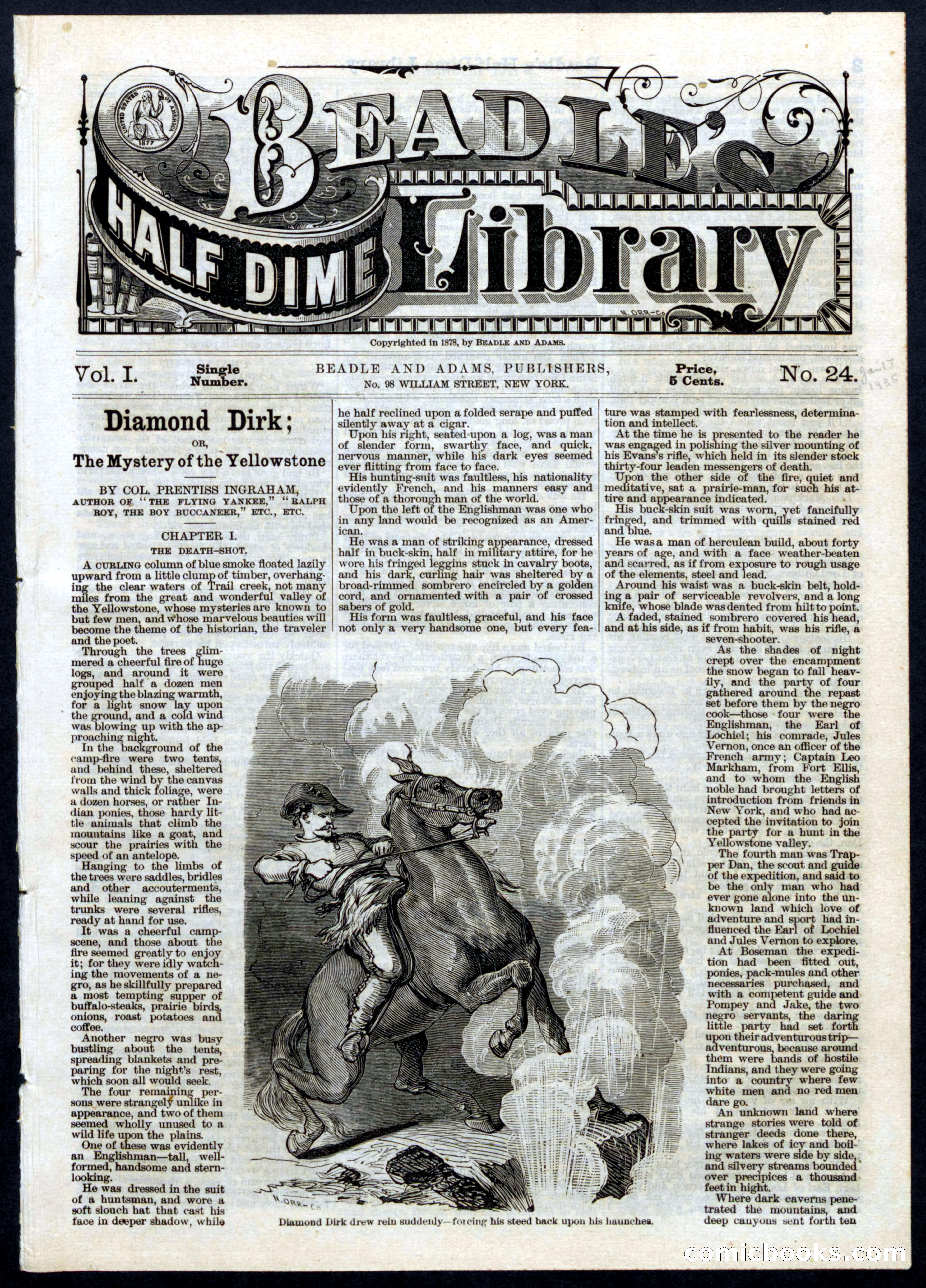 Beadle's Half Dime Library No. 24 — page 1 of 16