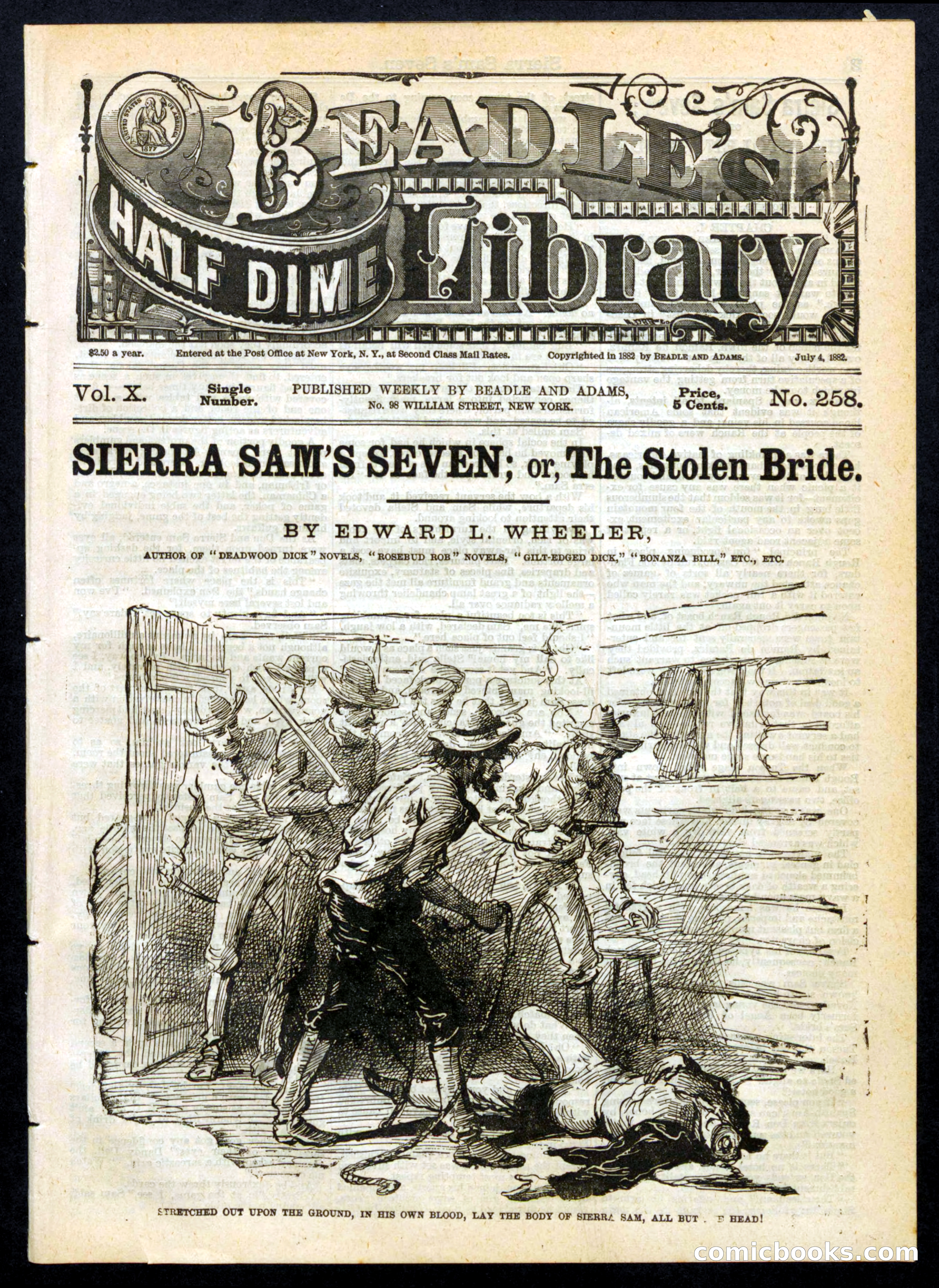Beadle's Half Dime Library No. 258 — page 1 of 16