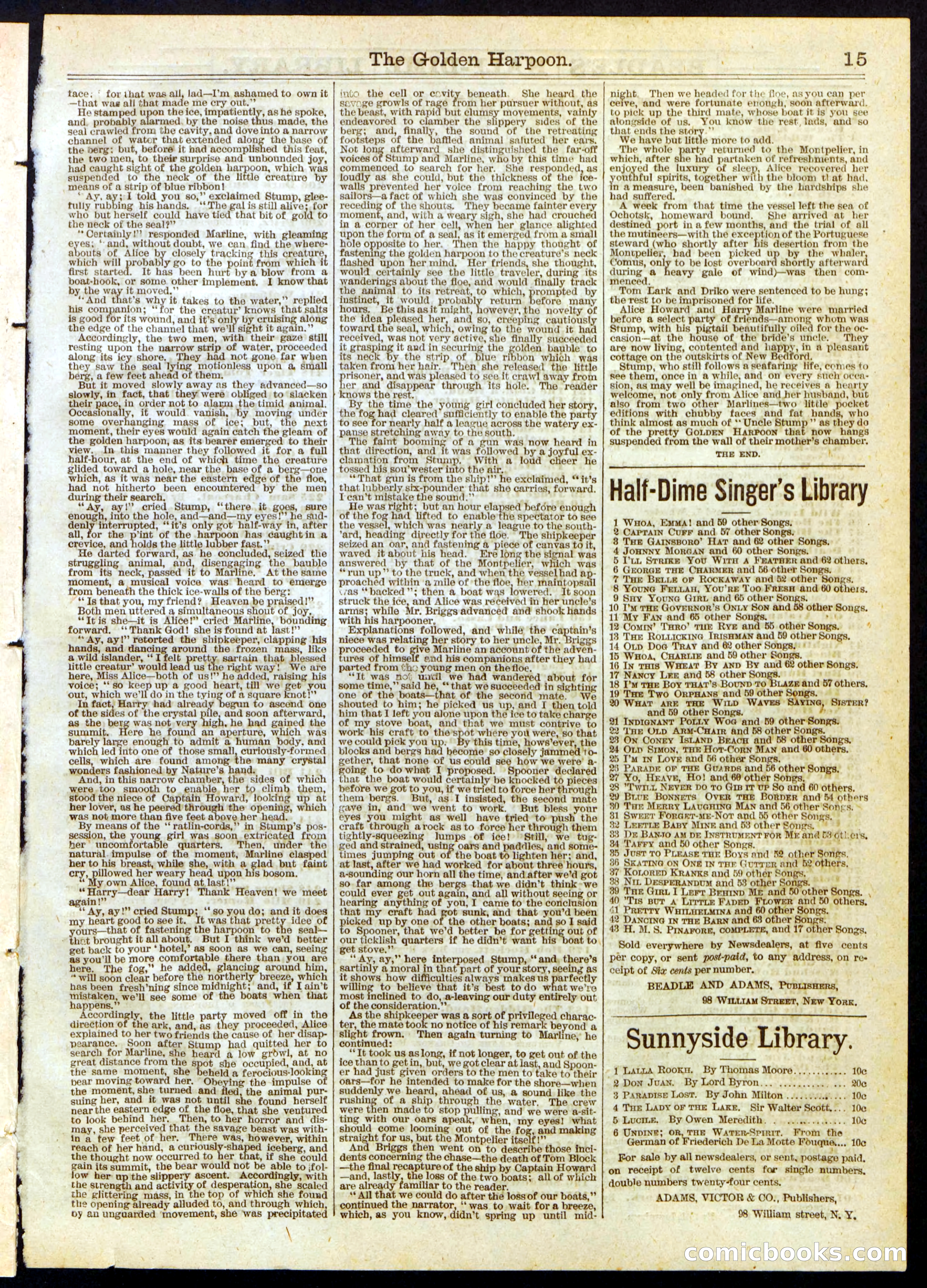 Beadle's Half Dime Library No. 359 — page 15 of 16