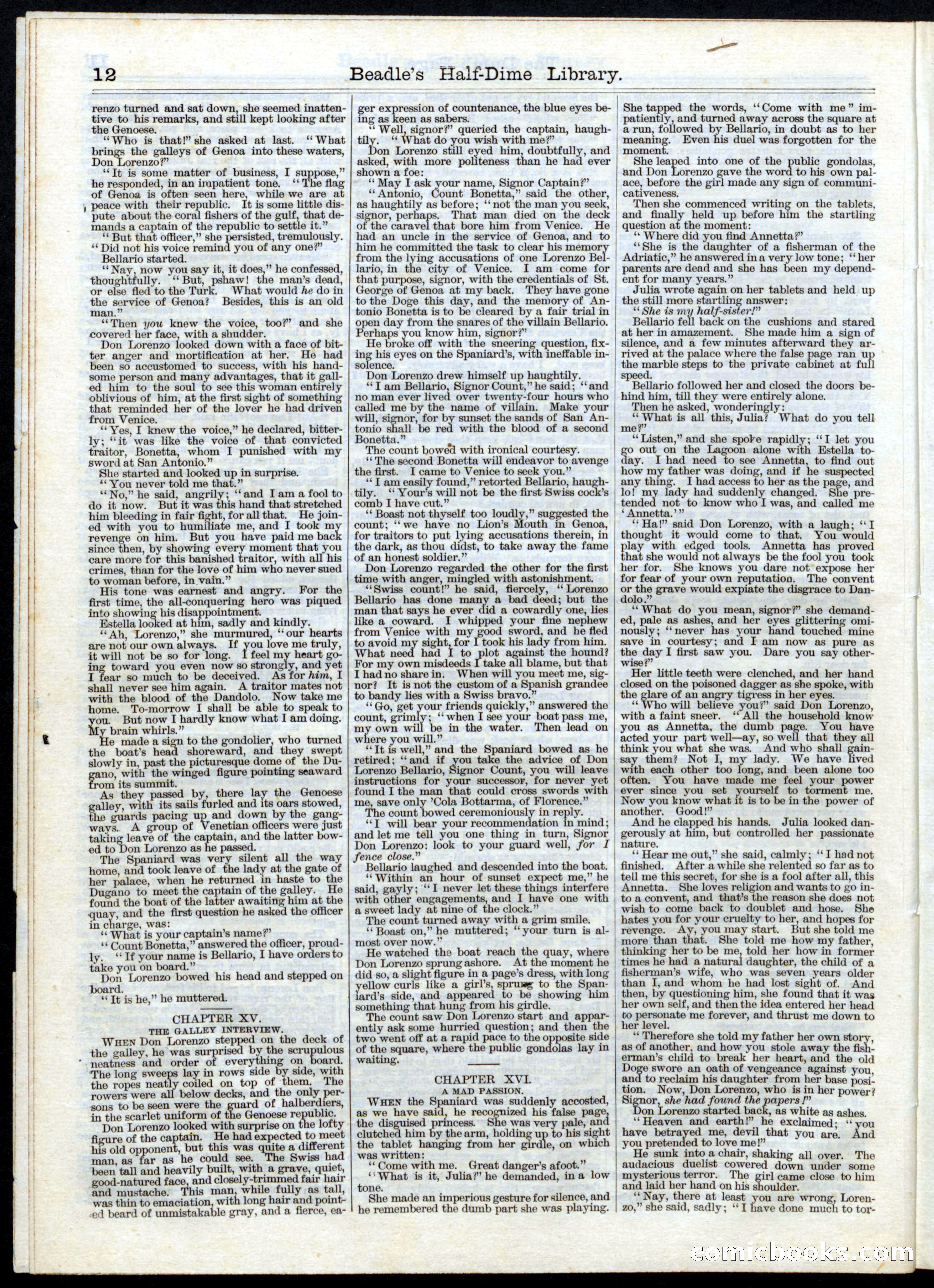 Beadle's Half Dime Library, No. 29 — page 12 of 16