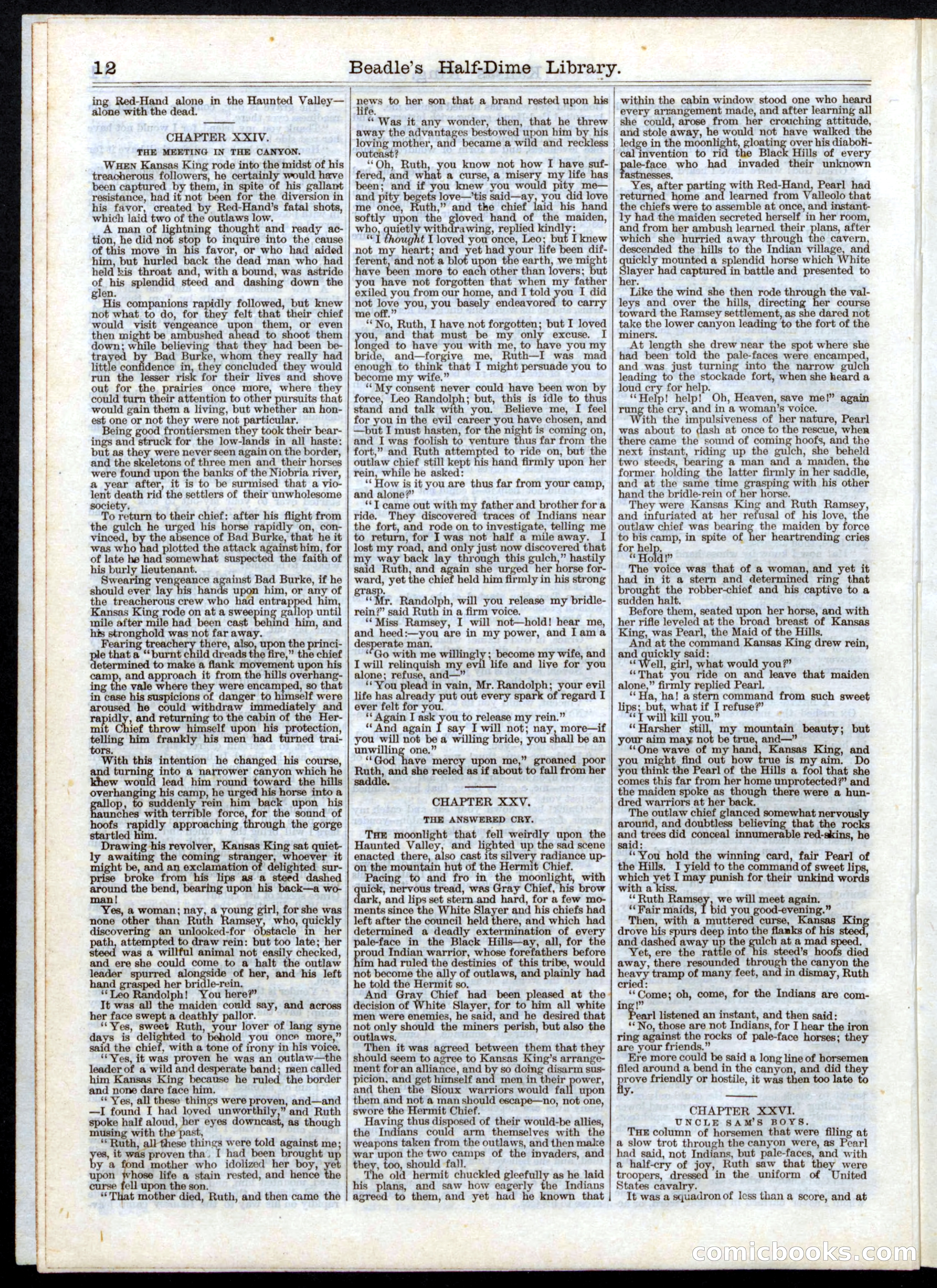 Beadle's Half Dime Library, No. 3 — page 12 of 16