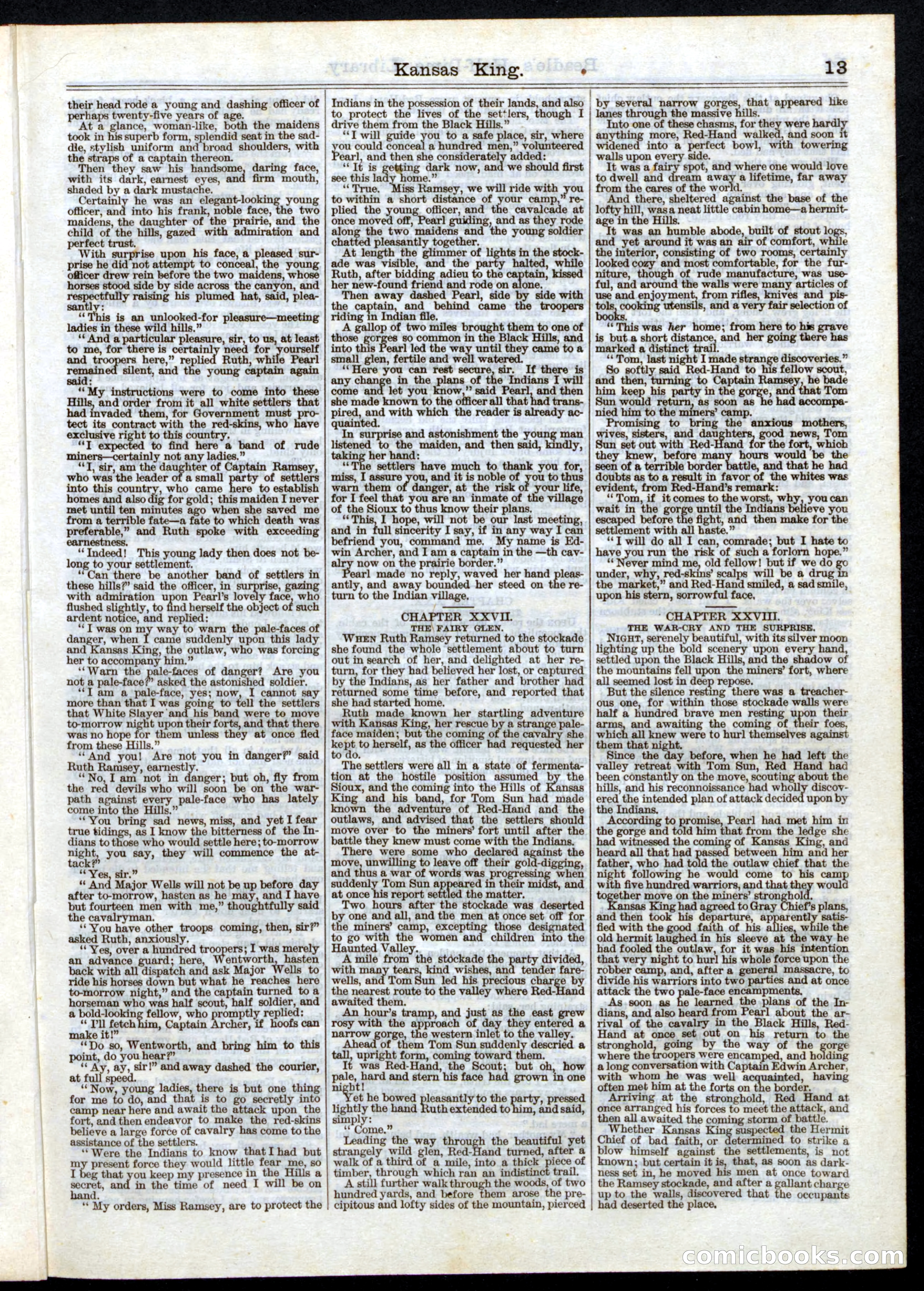 Beadle's Half Dime Library, No. 3 — page 13 of 16