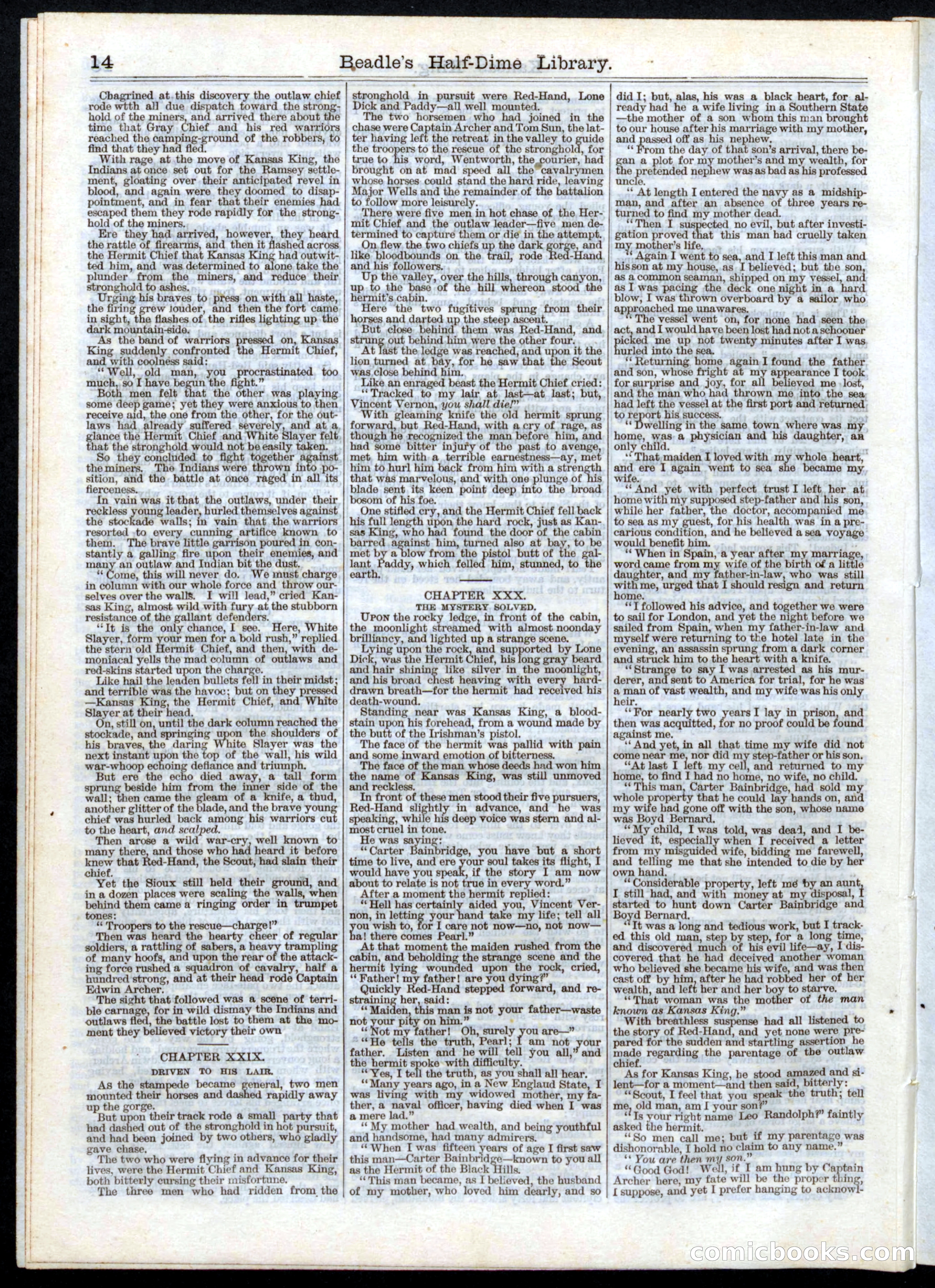 Beadle's Half Dime Library, No. 3 — page 14 of 16