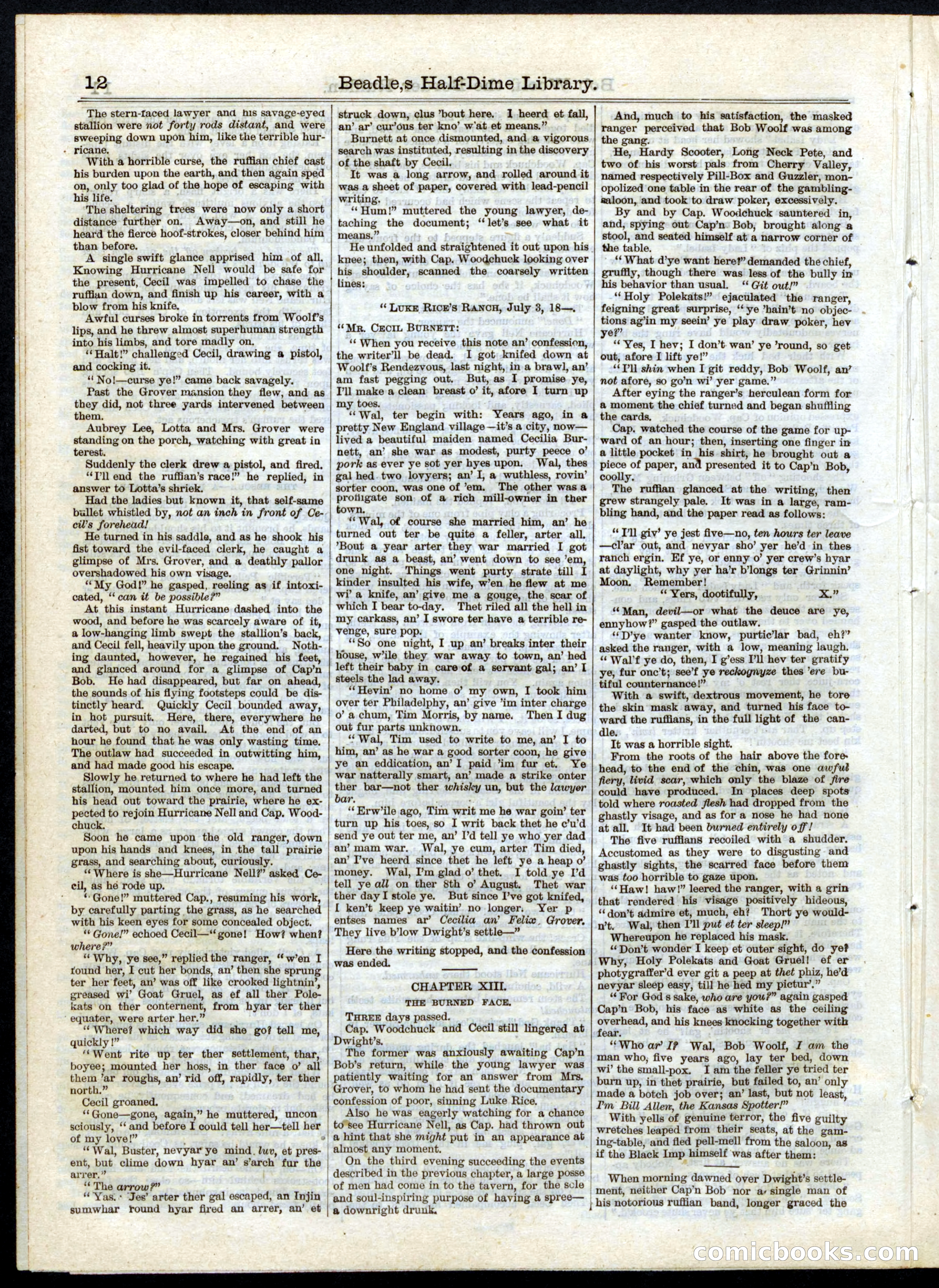 Beadle's Half Dime Library No. 32 — page 12 of 20