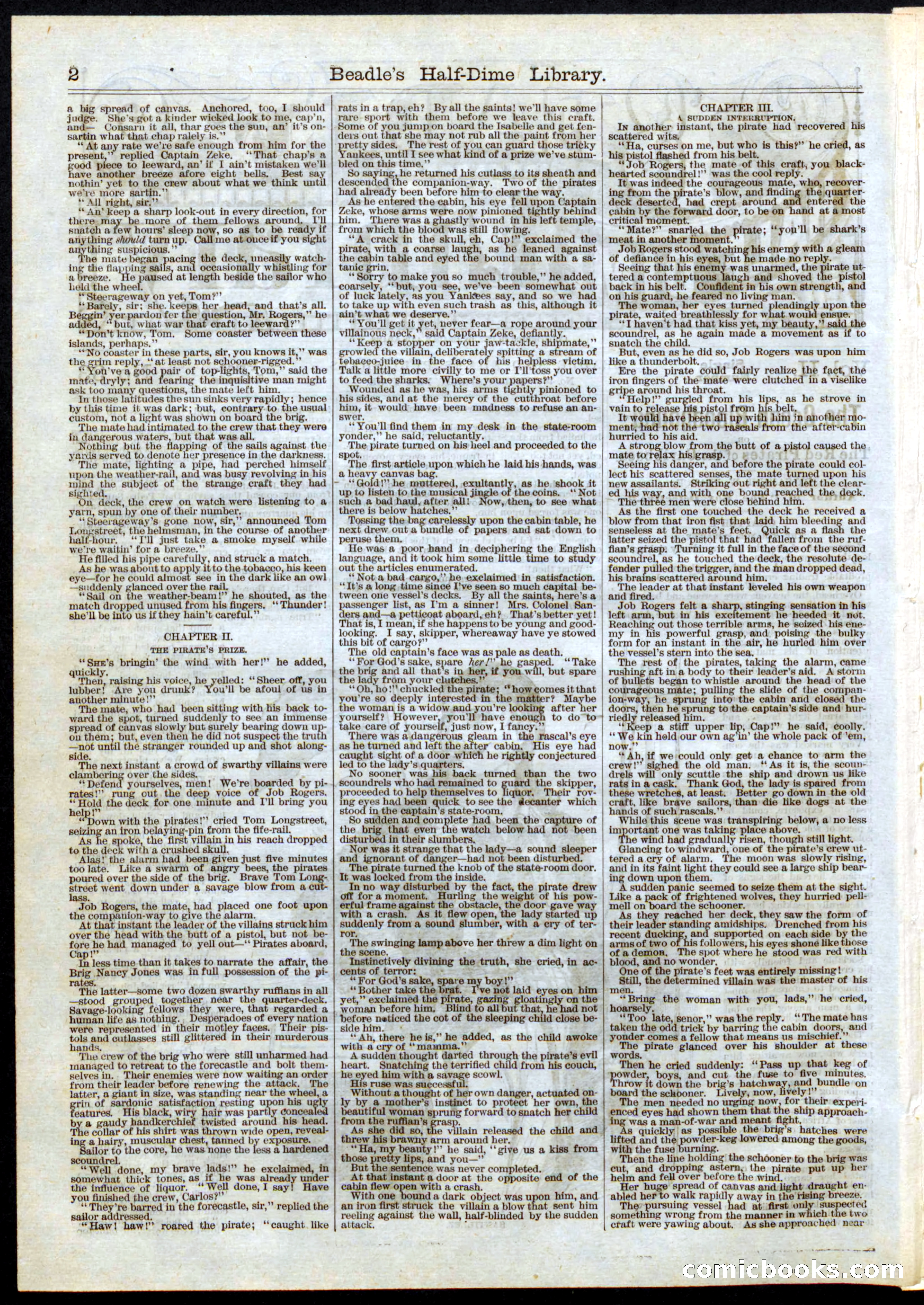 Beadle's Half Dime Library, No. 33 — page 2 of 16