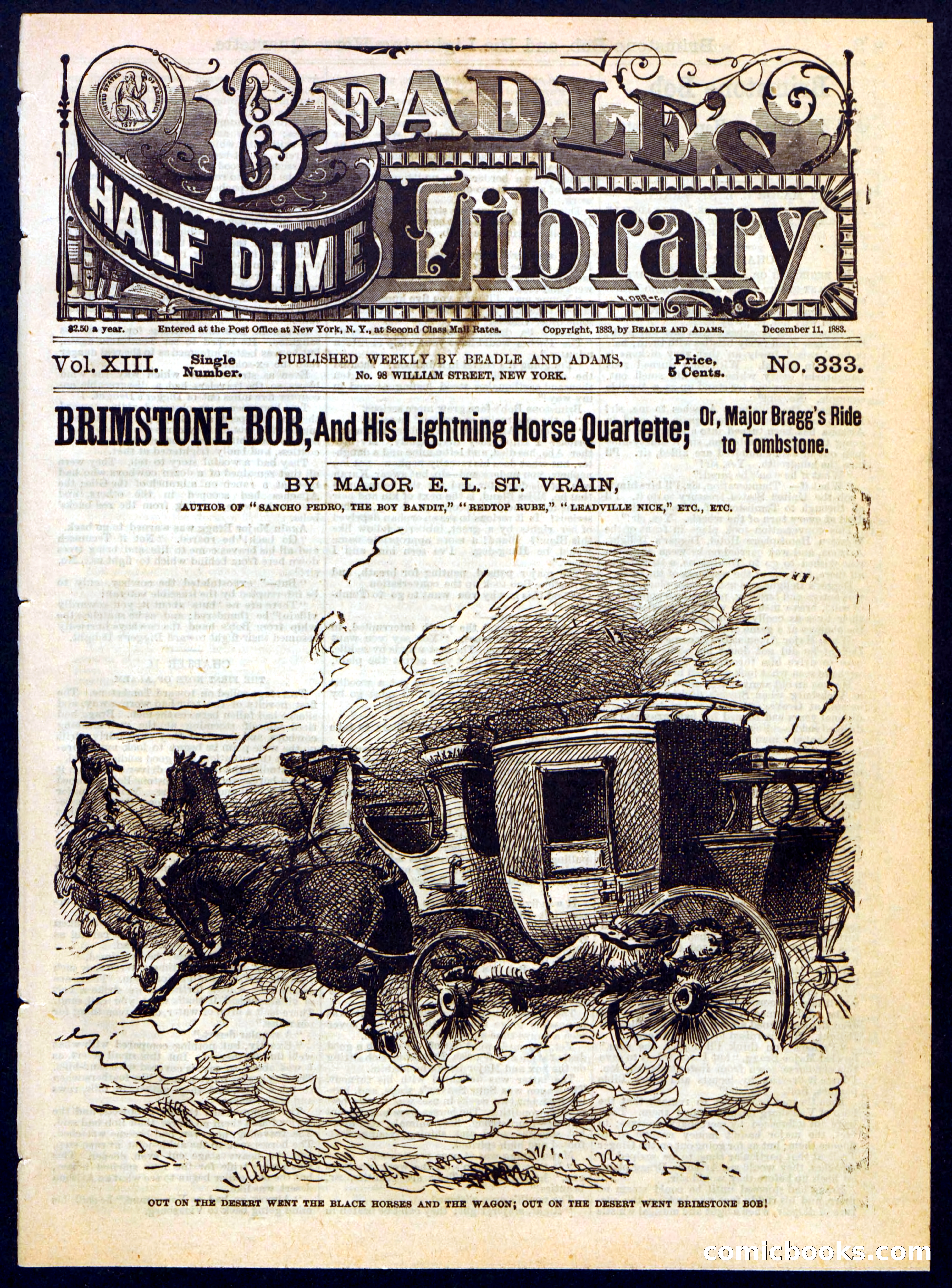 Beadle's Half Dime Library No. 333 — page 1 of 16