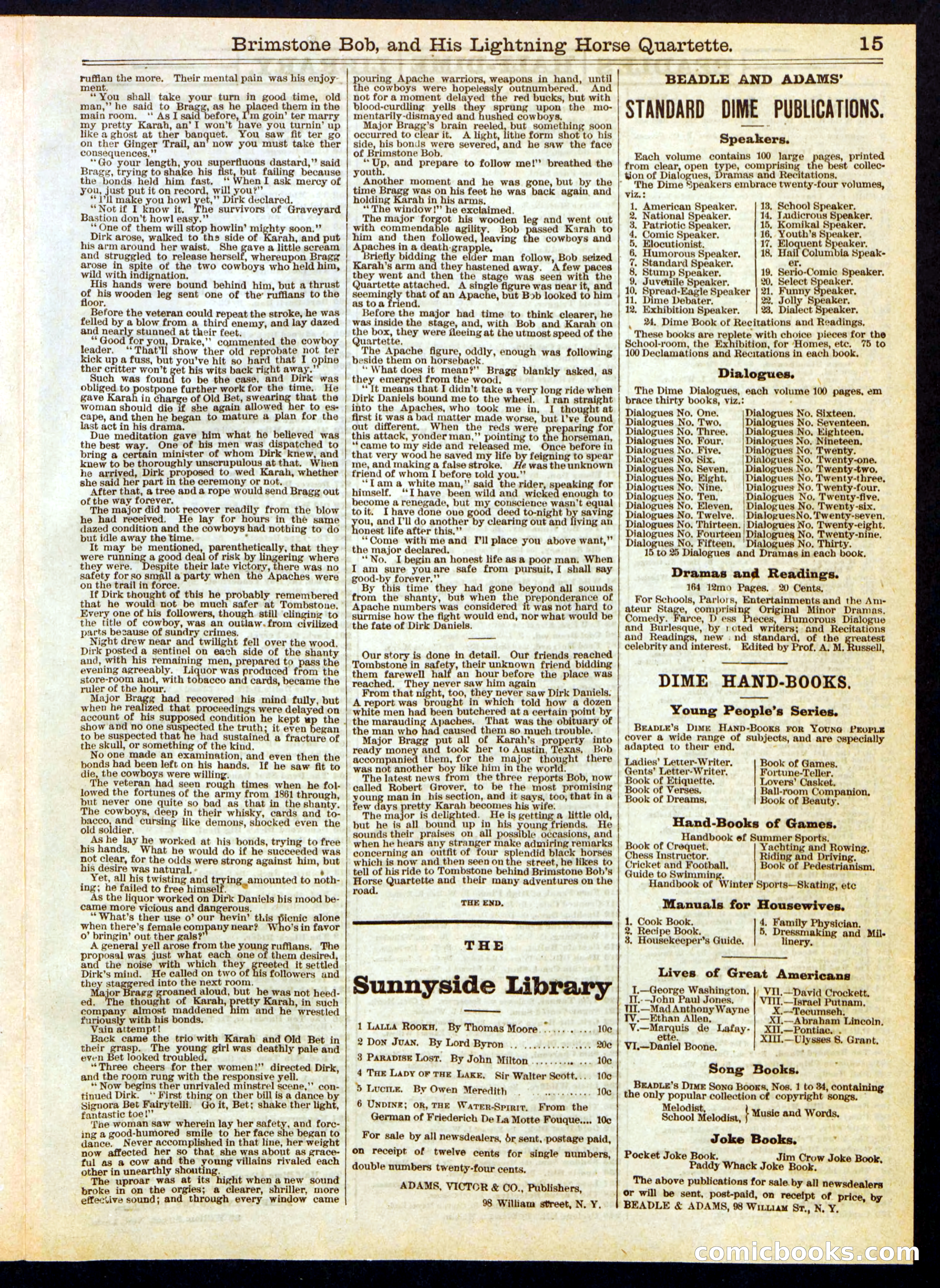 Beadle's Half Dime Library No. 333 — page 15 of 16