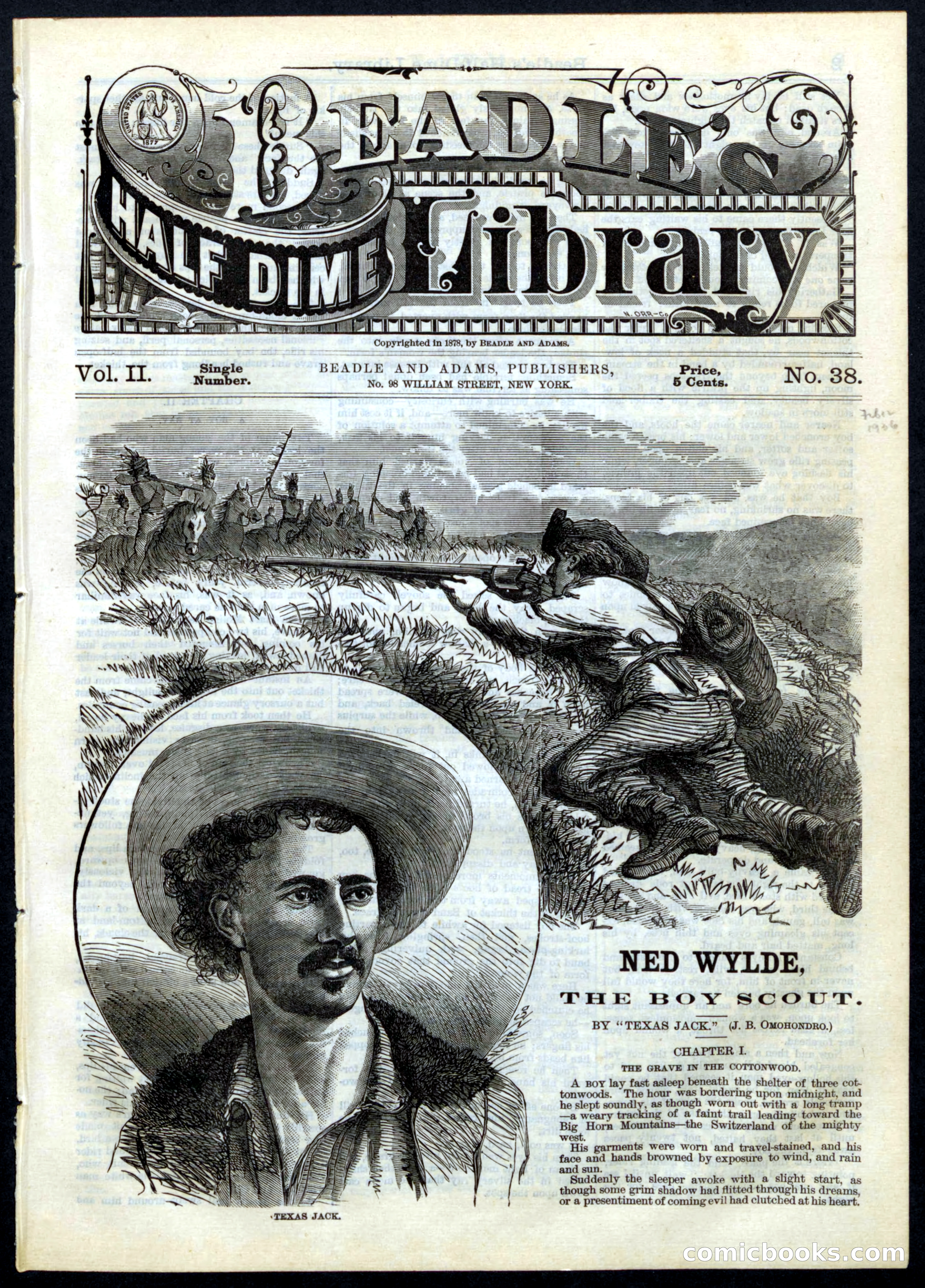 Beadle's Half Dime Library No. 38 — page 1 of 16