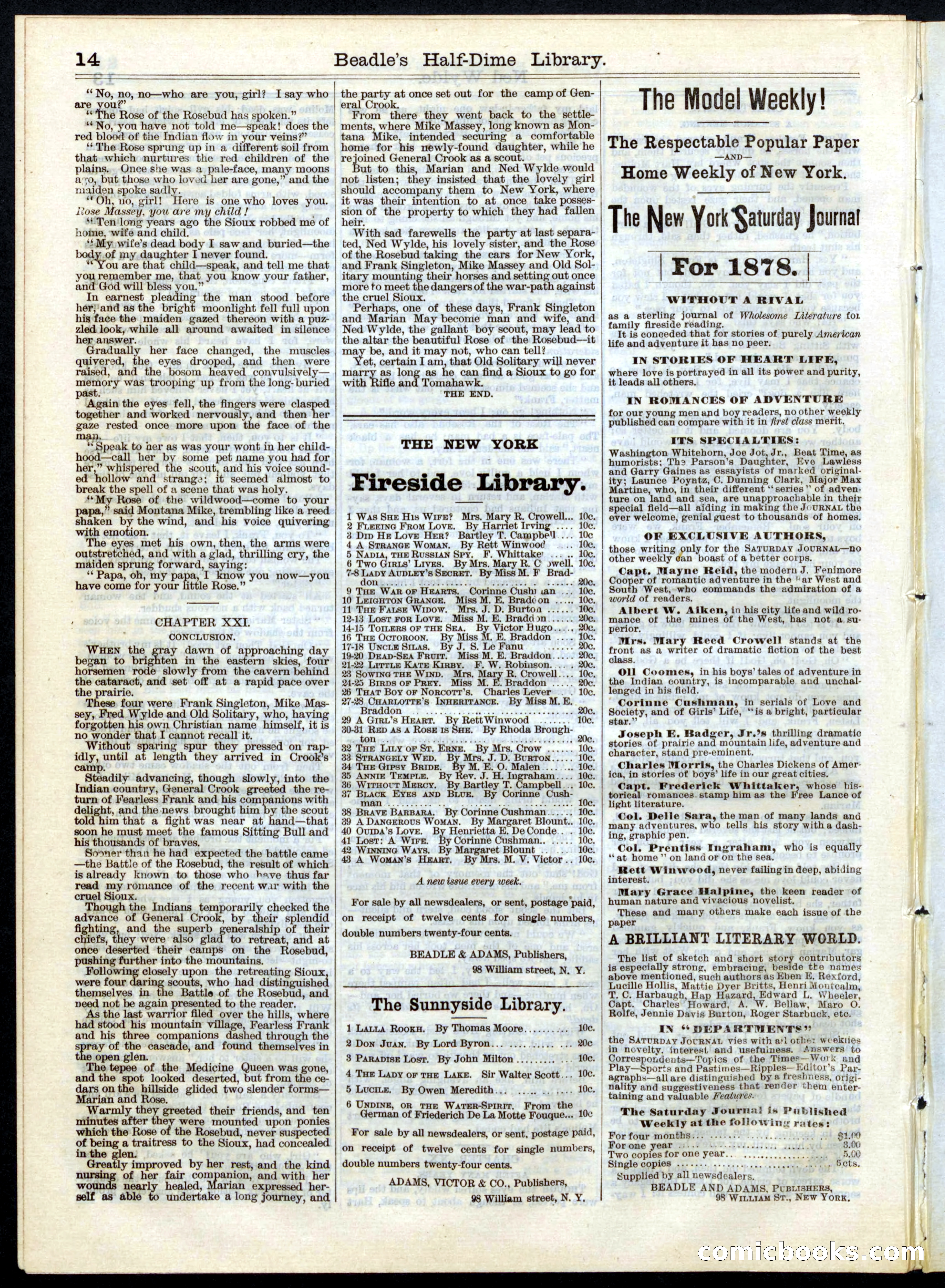 Beadle's Half Dime Library No. 38 — page 14 of 16