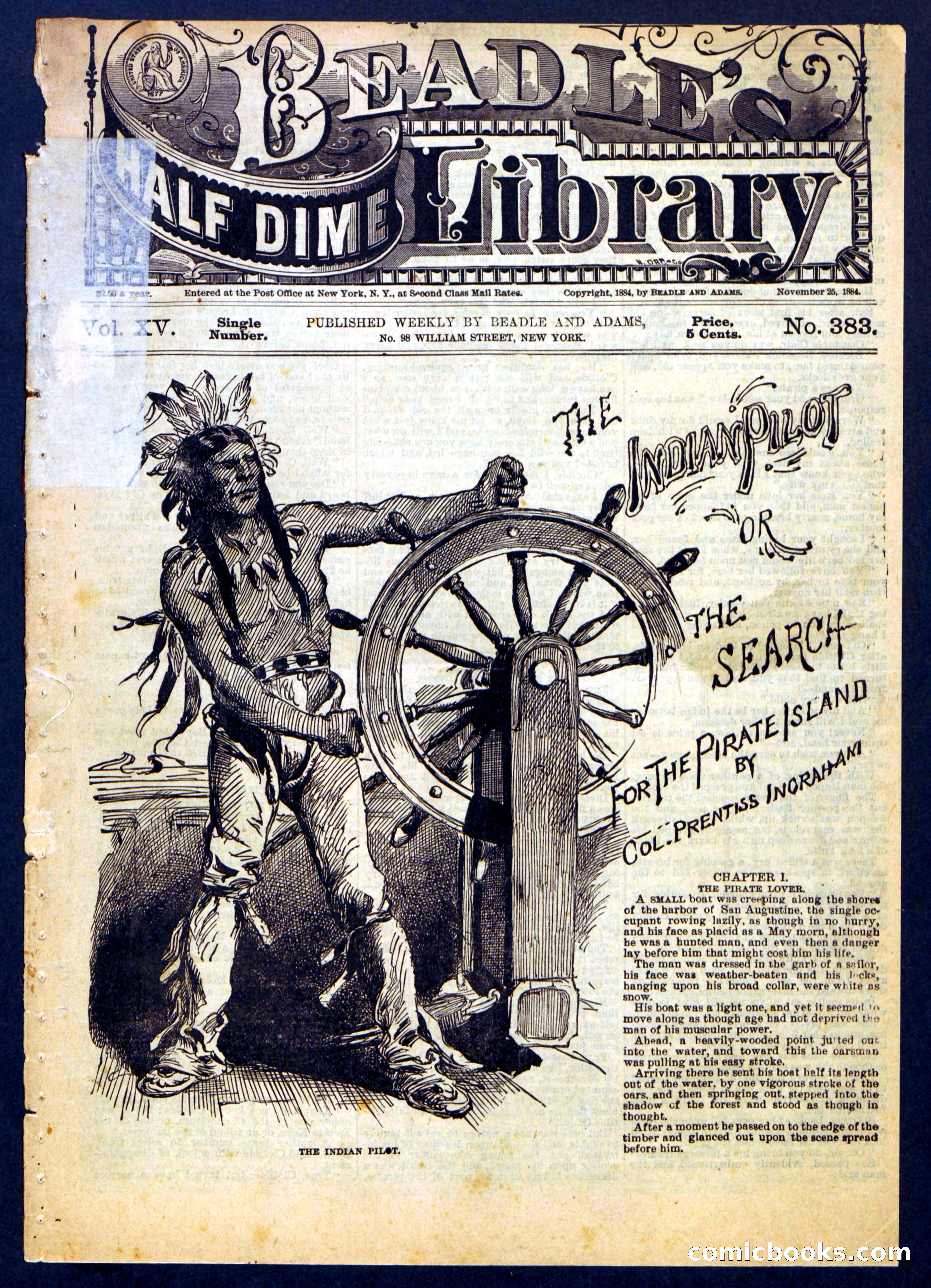 Beadle's Half Dime Library No. 383 — page 1 of 16