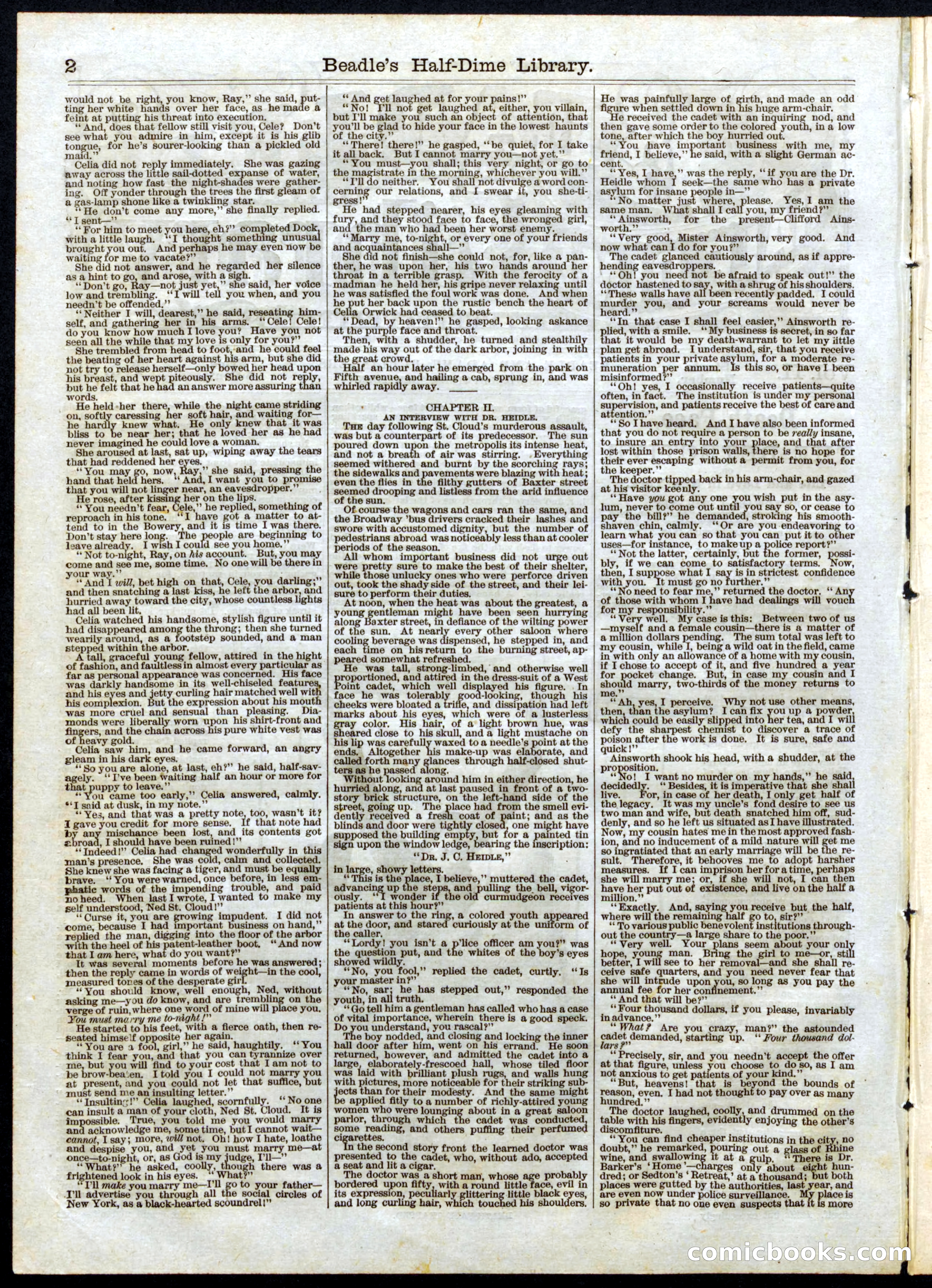 Beadle's Half Dime Library, No. 39 — page 2 of 16