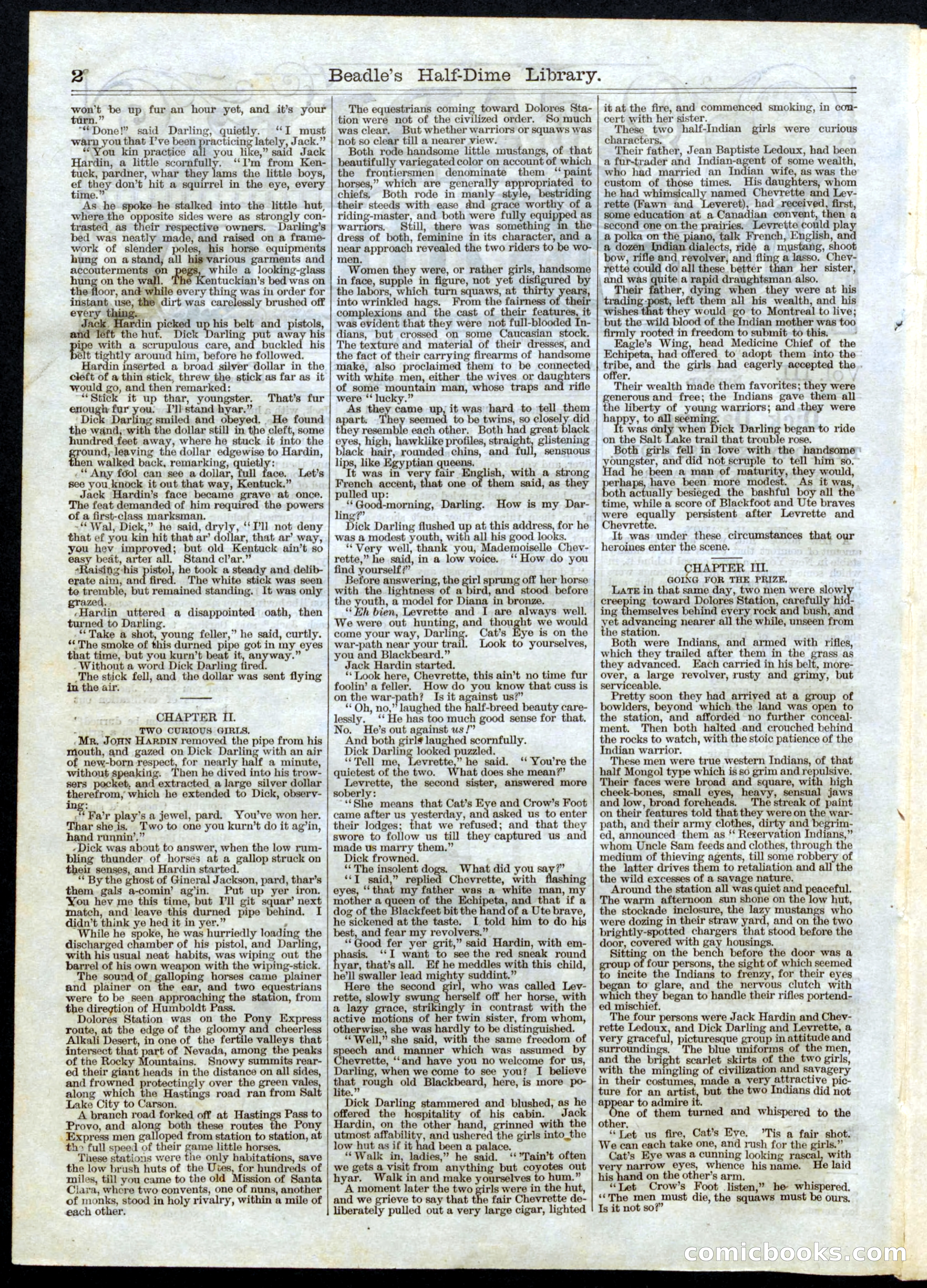 Beadle's Half Dime Library, No. 48 — page 2 of 16
