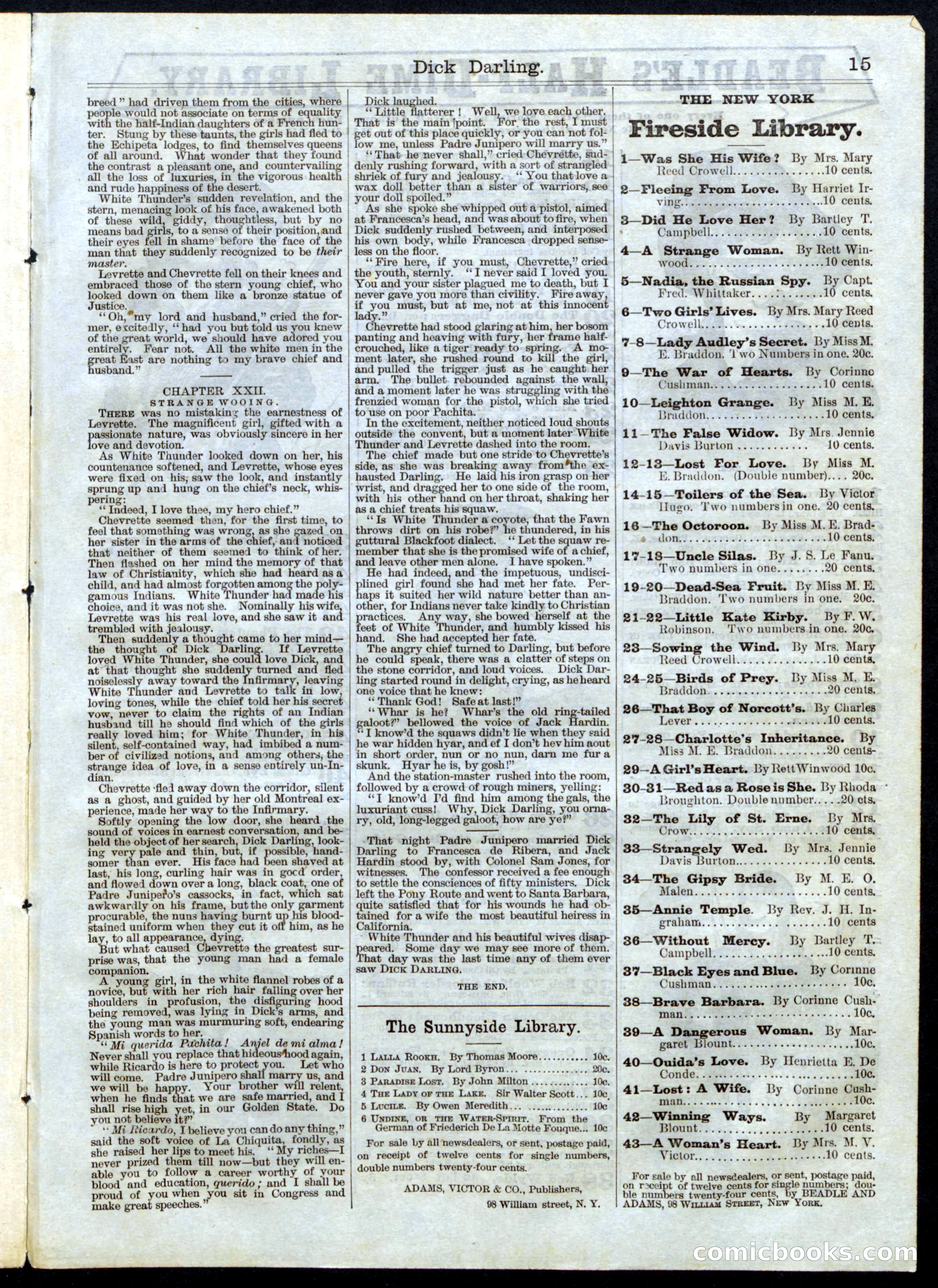 Beadle's Half Dime Library, No. 48 — page 15 of 16