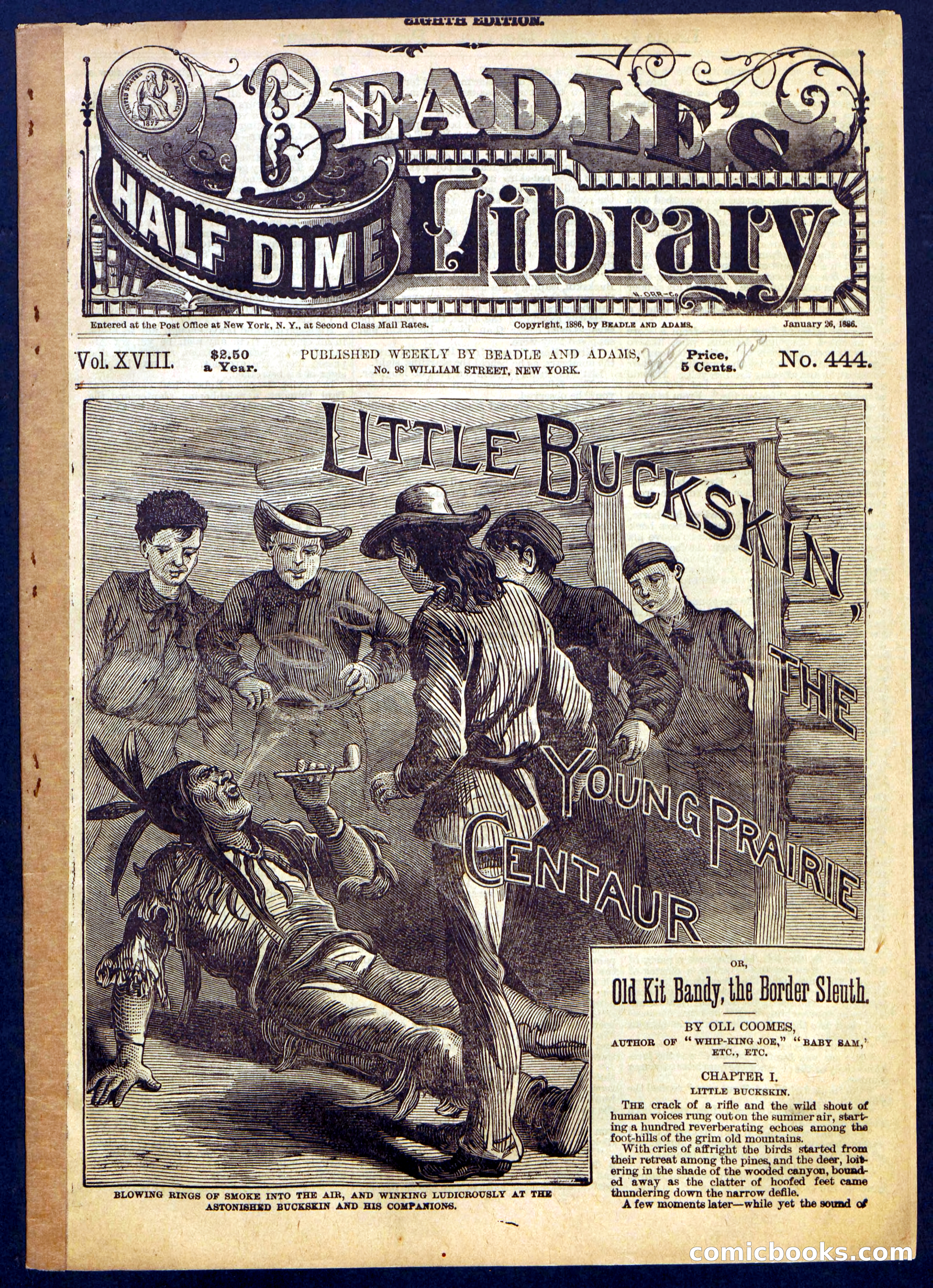 Beadle's Half Dime Library No. 444 — page 1 of 16
