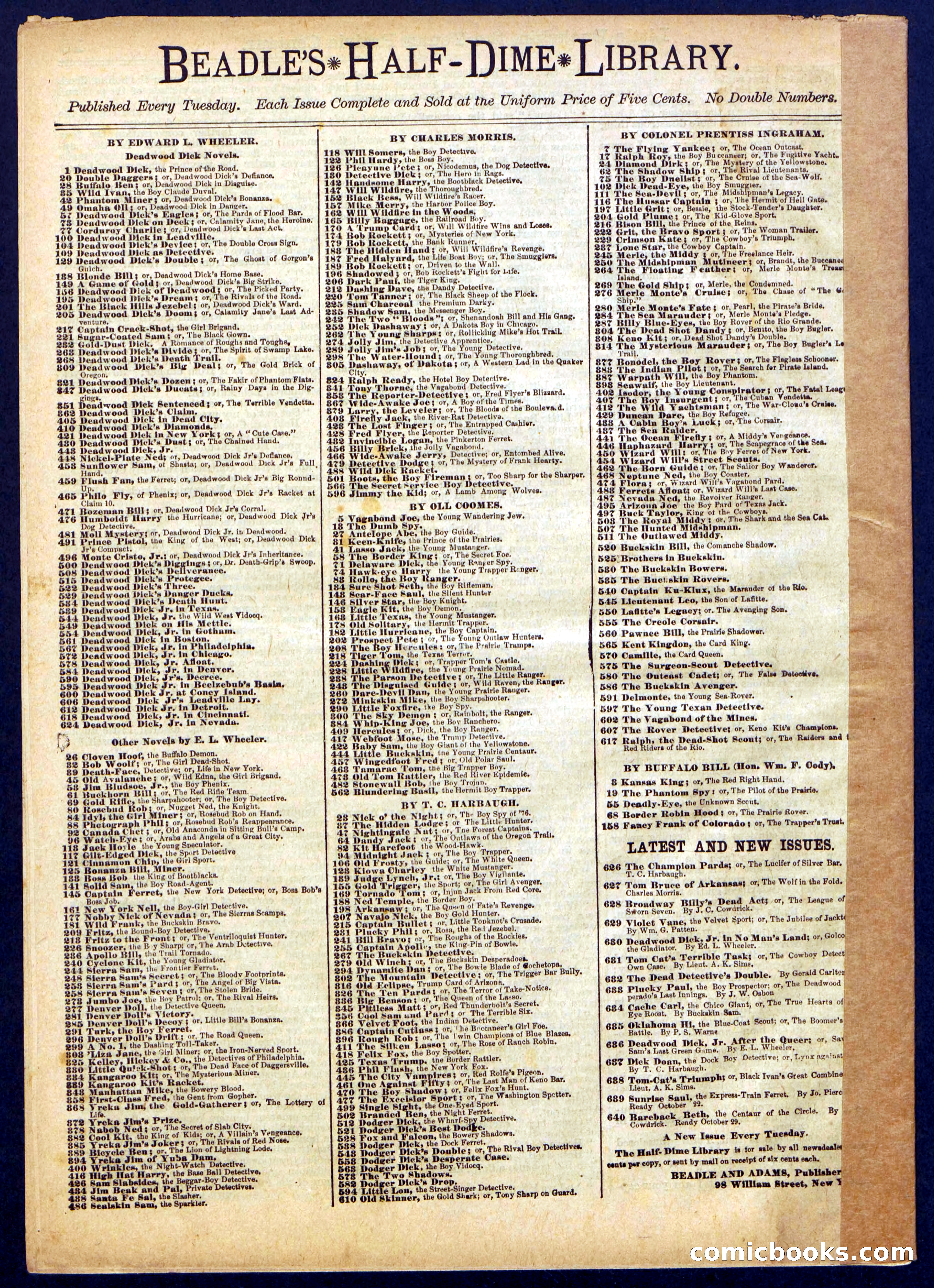 Beadle's Half Dime Library No. 444 — page 16 of 16