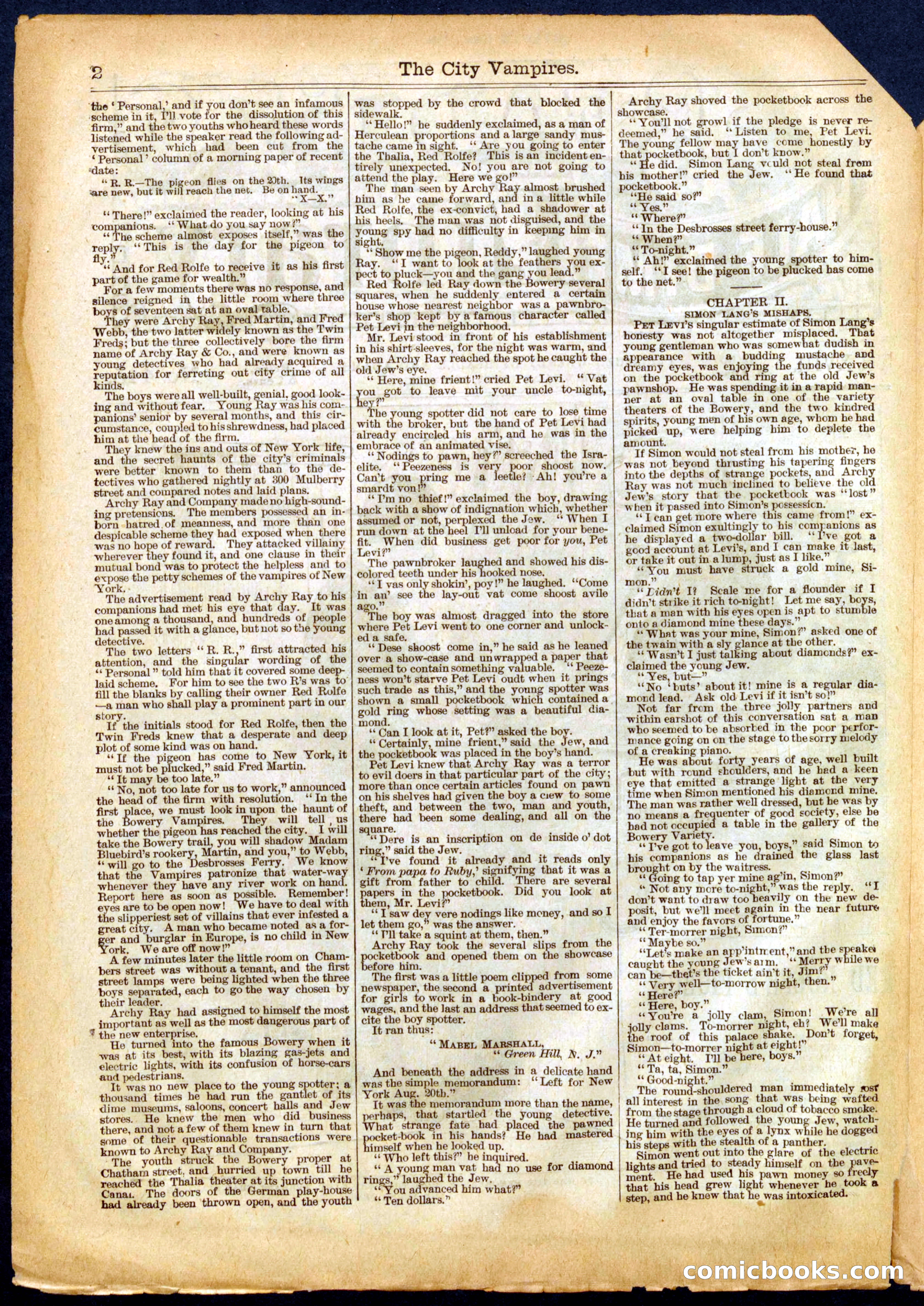 Beadle's Half Dime Library, No. 445 — page 2 of 16