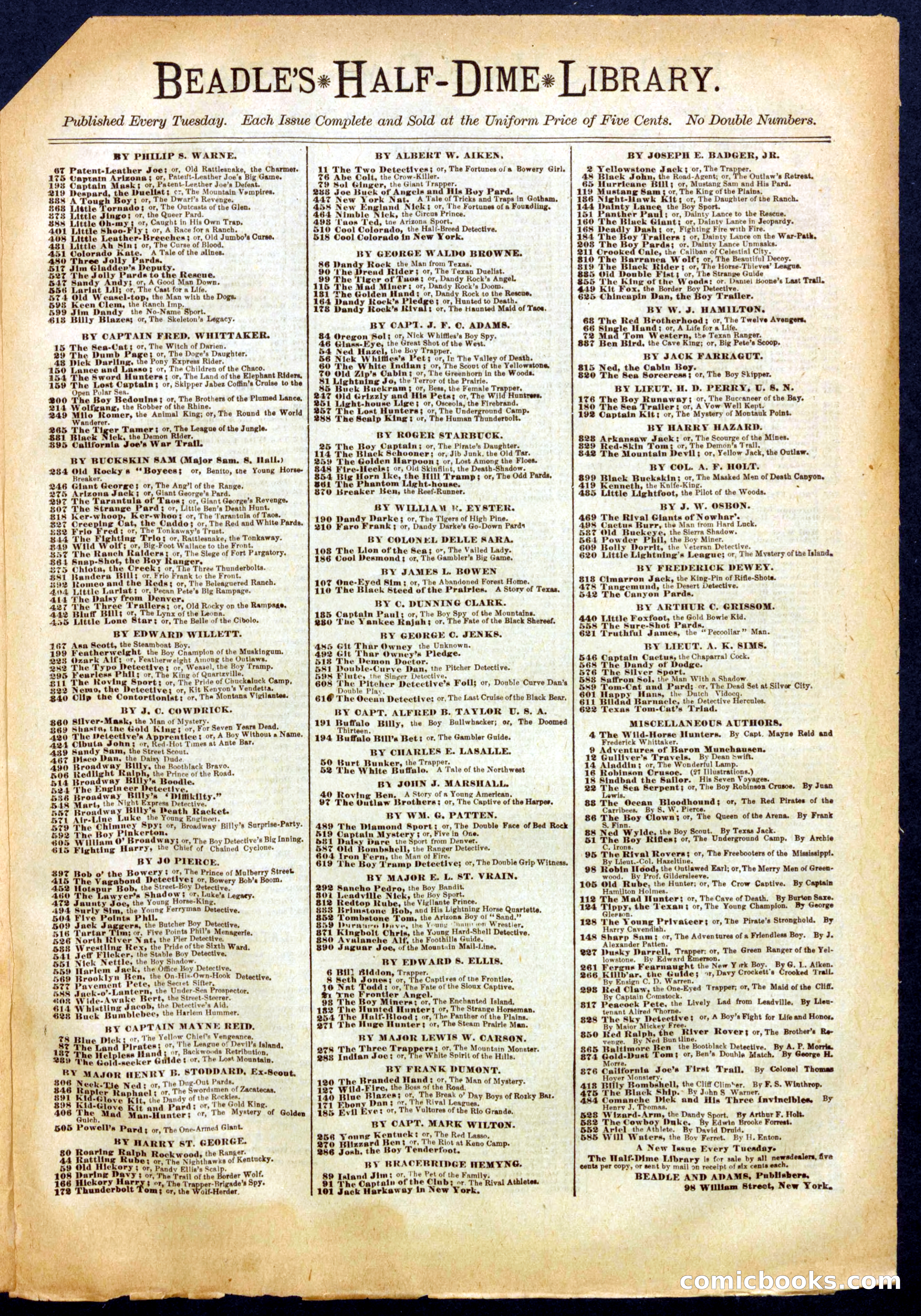 Beadle's Half Dime Library, No. 445 — page 15 of 16