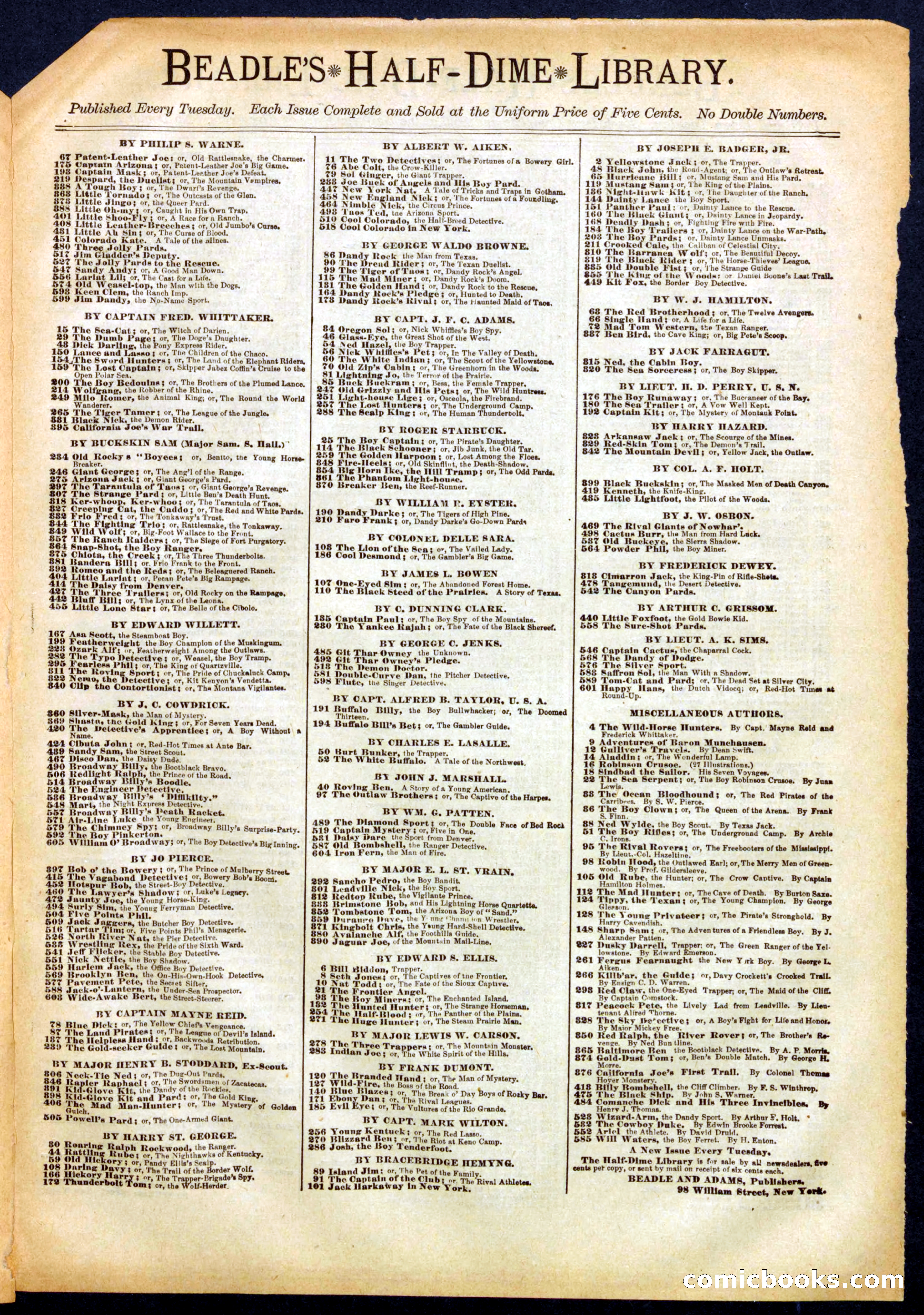 Beadle's Half Dime Library No. 446 — page 15 of 16