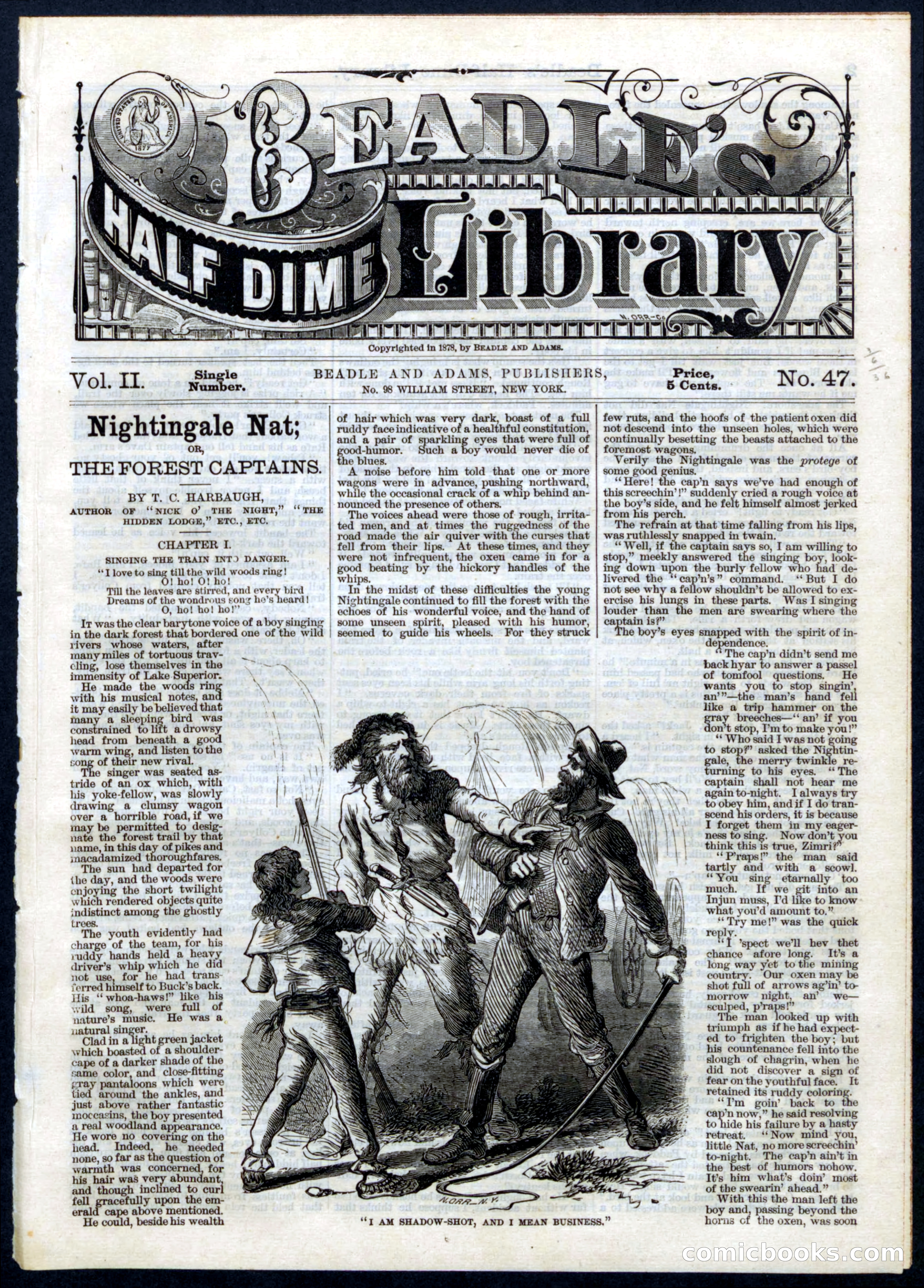 Beadle's Half Dime Library, No. 47 — page 1 of 16