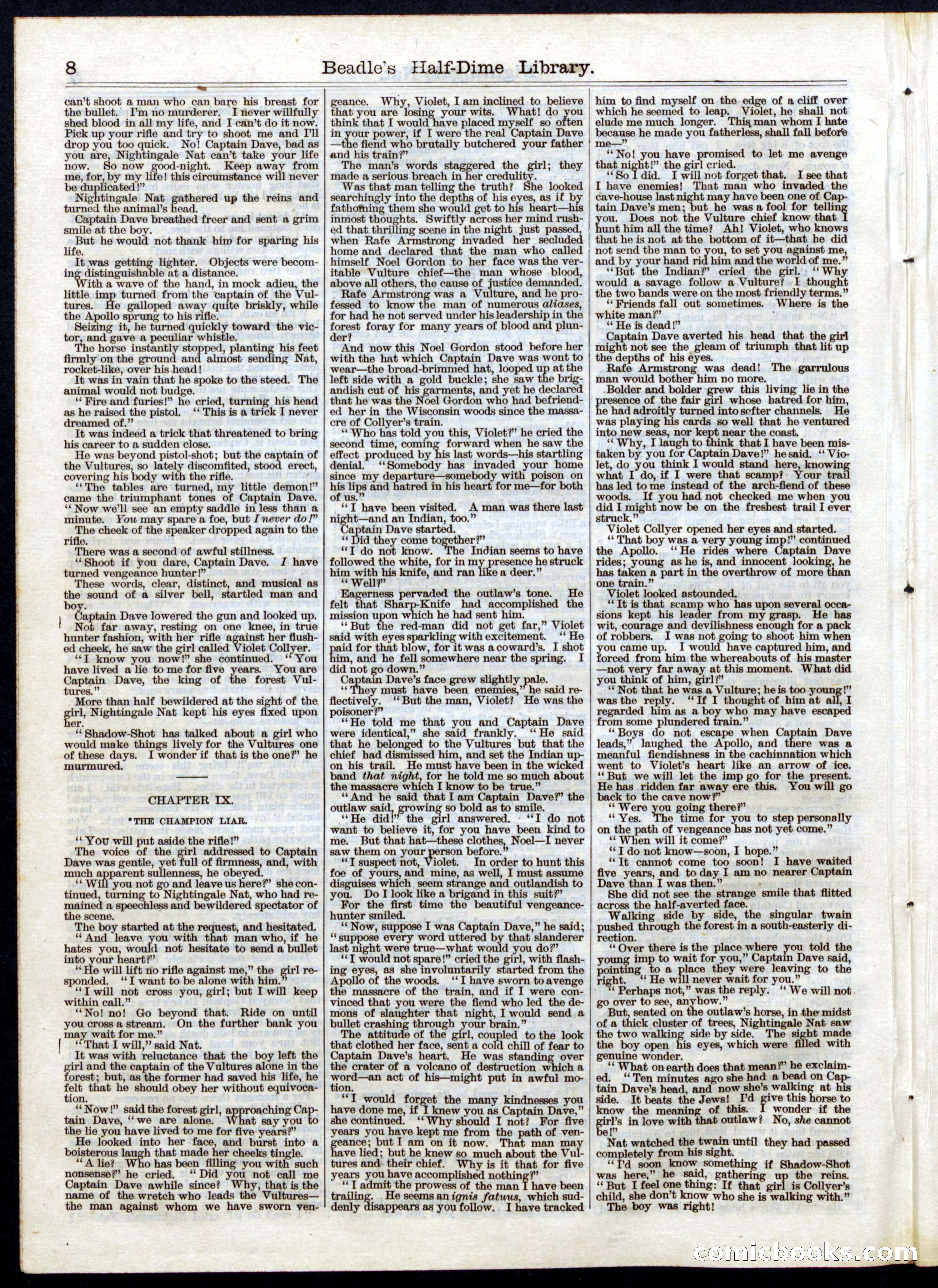 Beadle's Half Dime Library, No. 47 — page 8 of 16