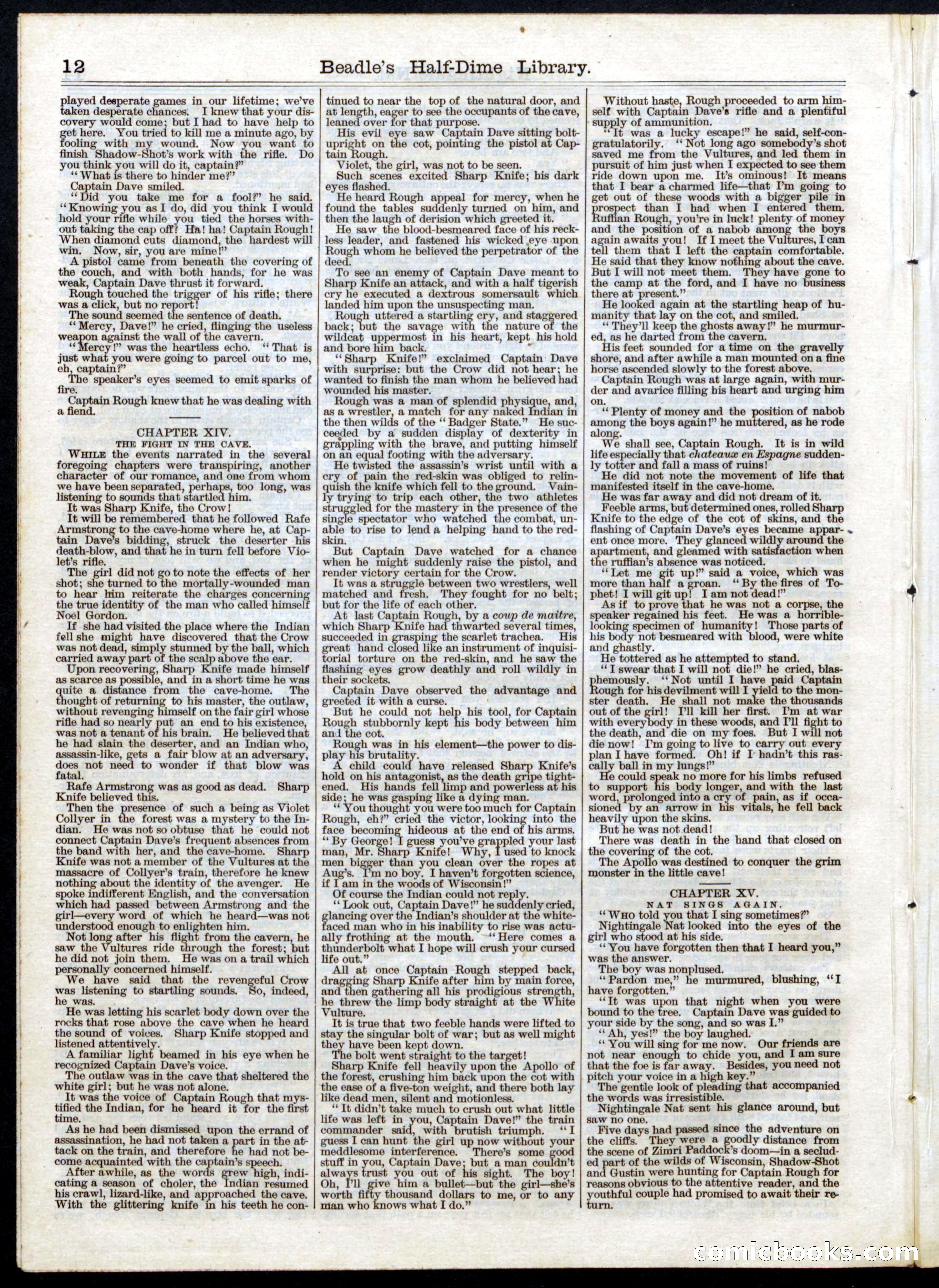 Beadle's Half Dime Library, No. 47 — page 12 of 16