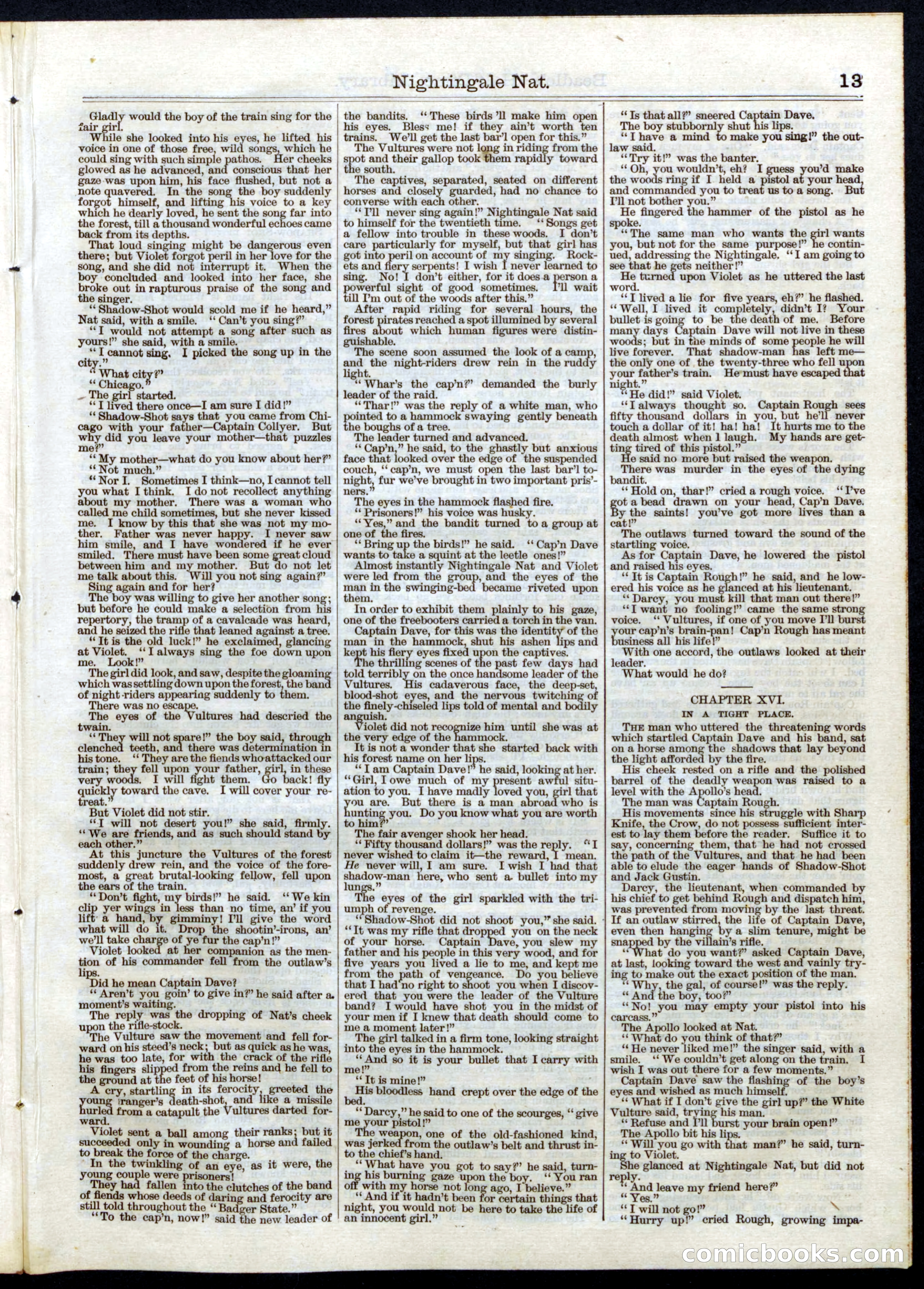 Beadle's Half Dime Library, No. 47 — page 13 of 16