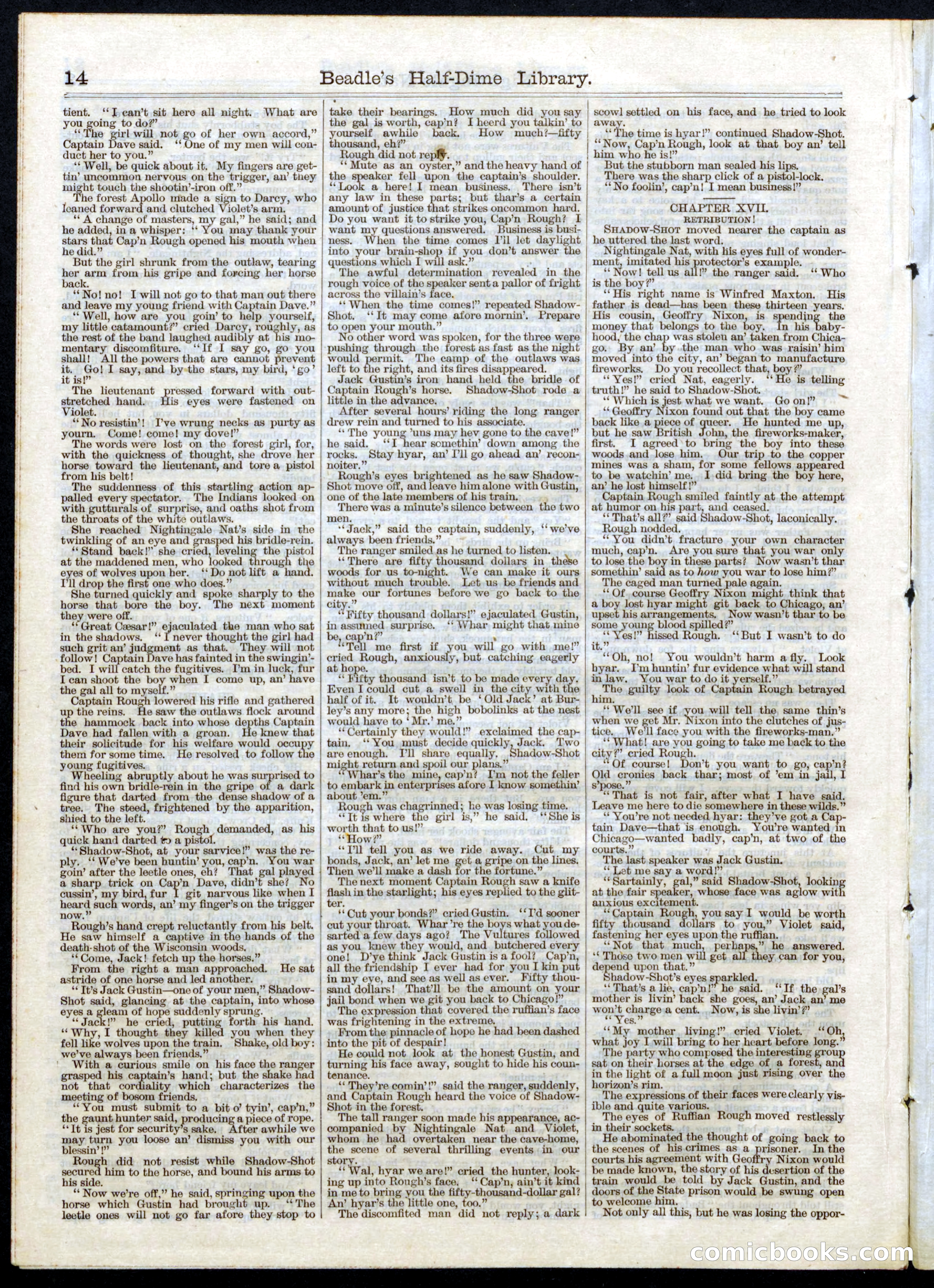 Beadle's Half Dime Library, No. 47 — page 14 of 16