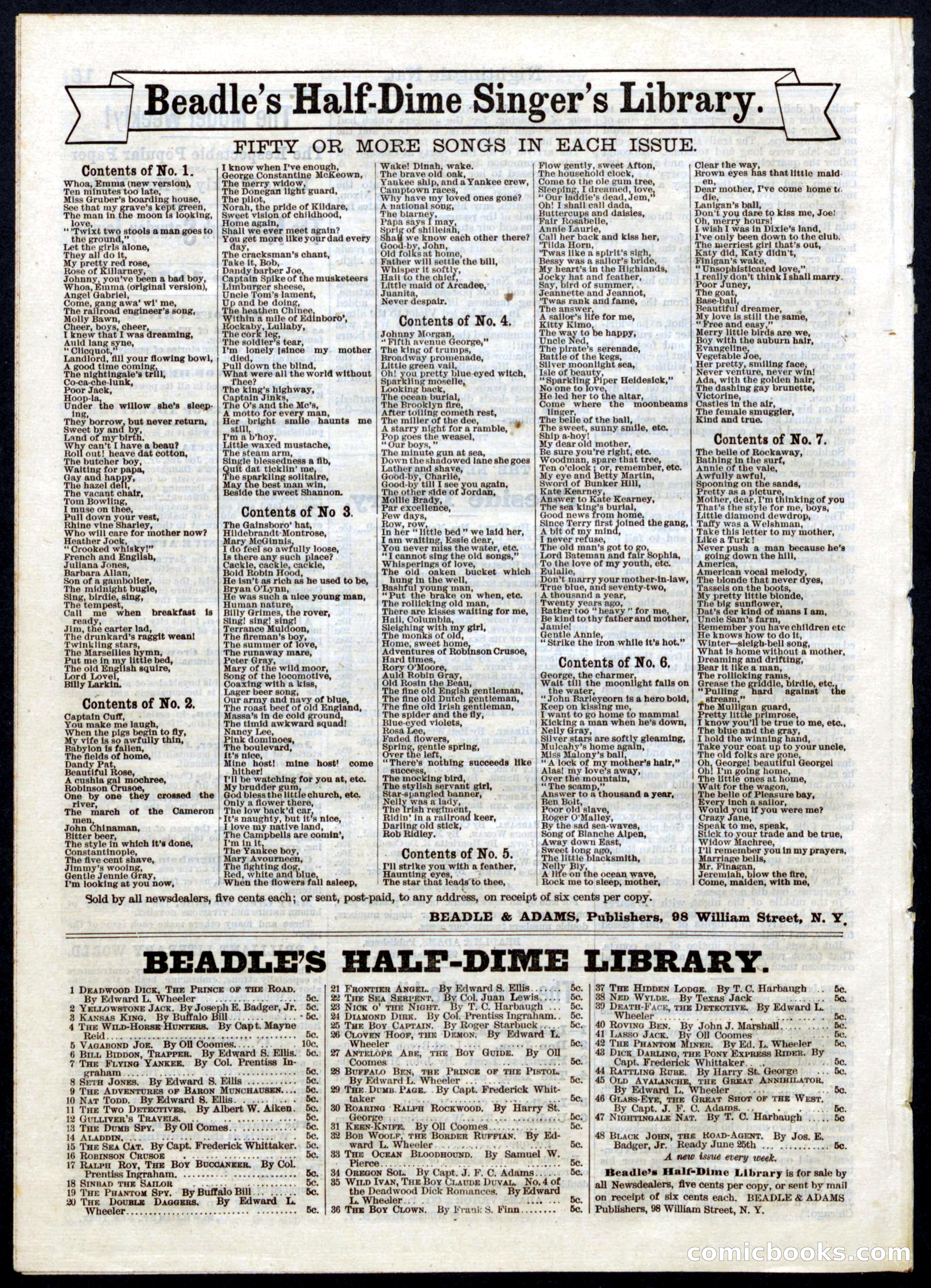 Beadle's Half Dime Library, No. 47 — page 16 of 16