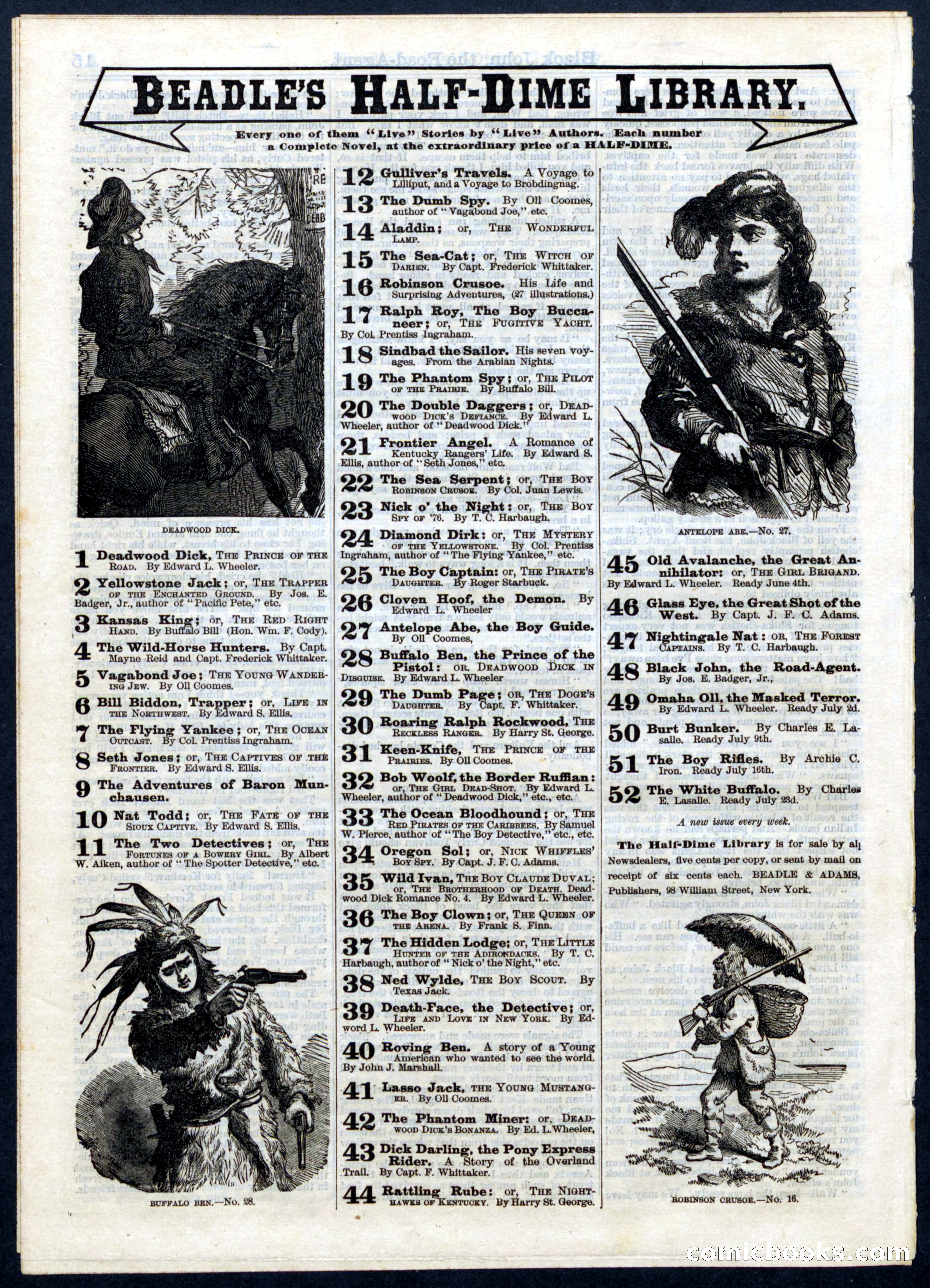Beadle's Half Dime Library, No. 48 — page 16 of 16