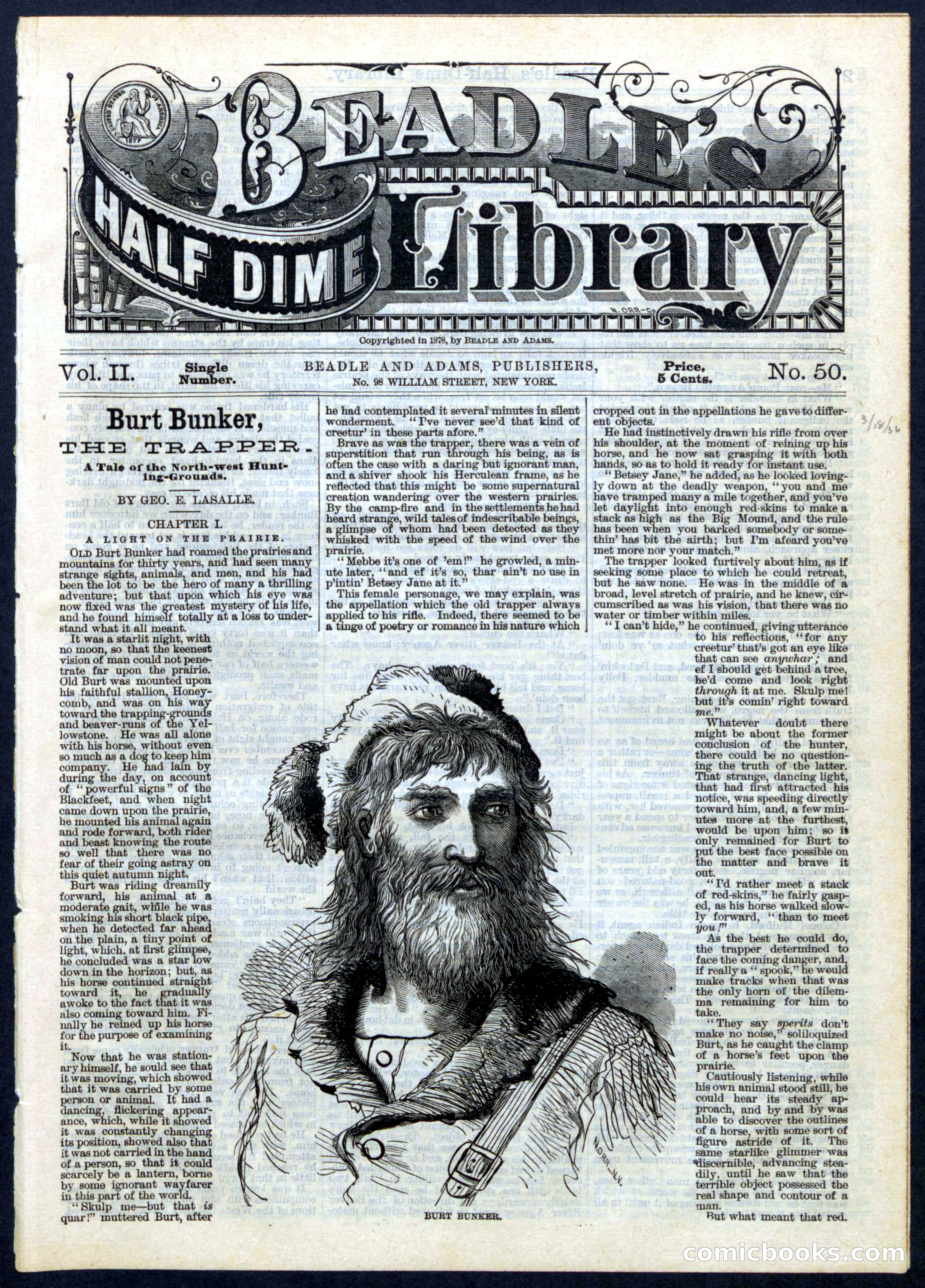 Beadle's Half Dime Library, No. 50 — page 1 of 16