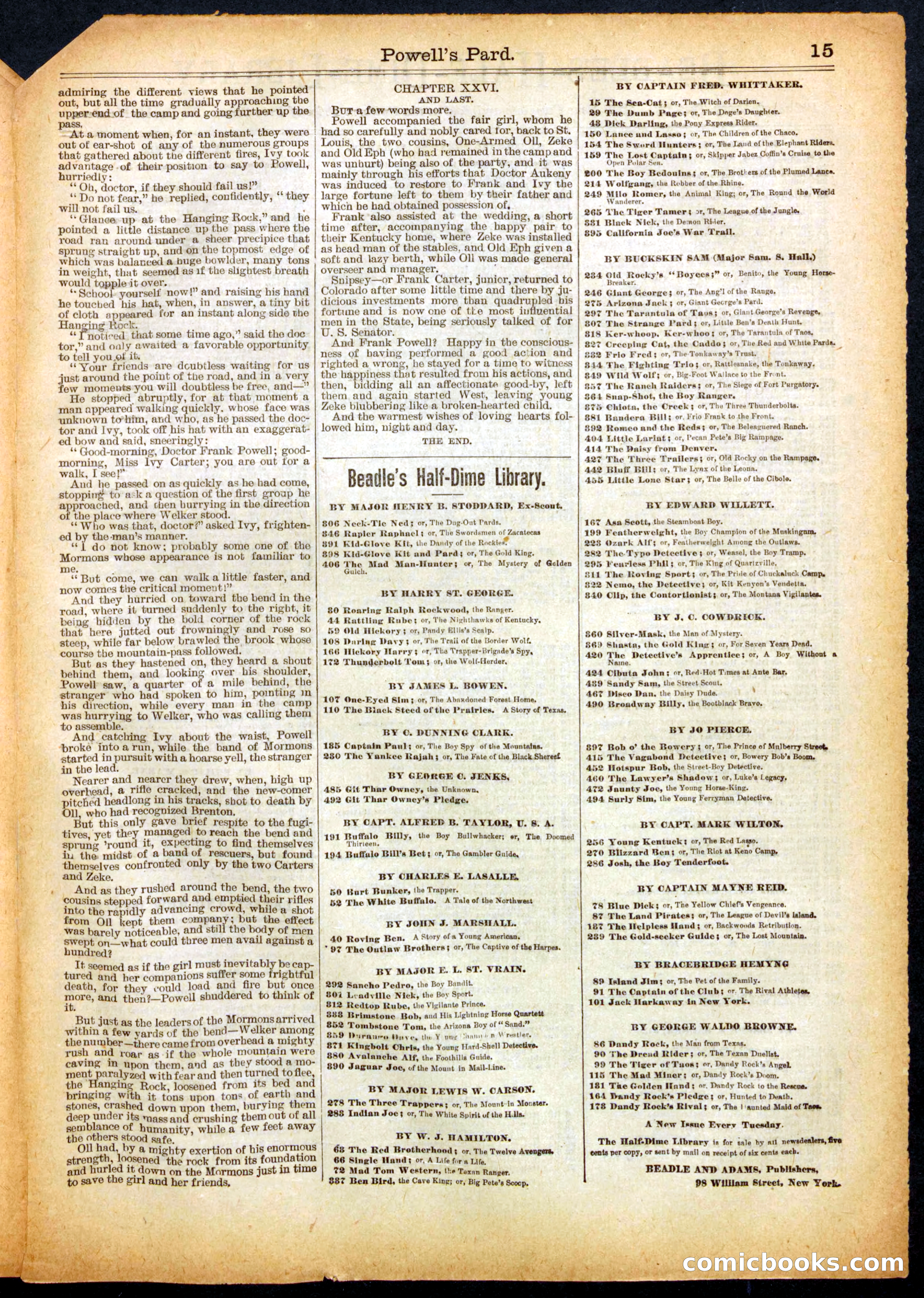 Beadle's Half Dime Library, No. 505 — page 15 of 16