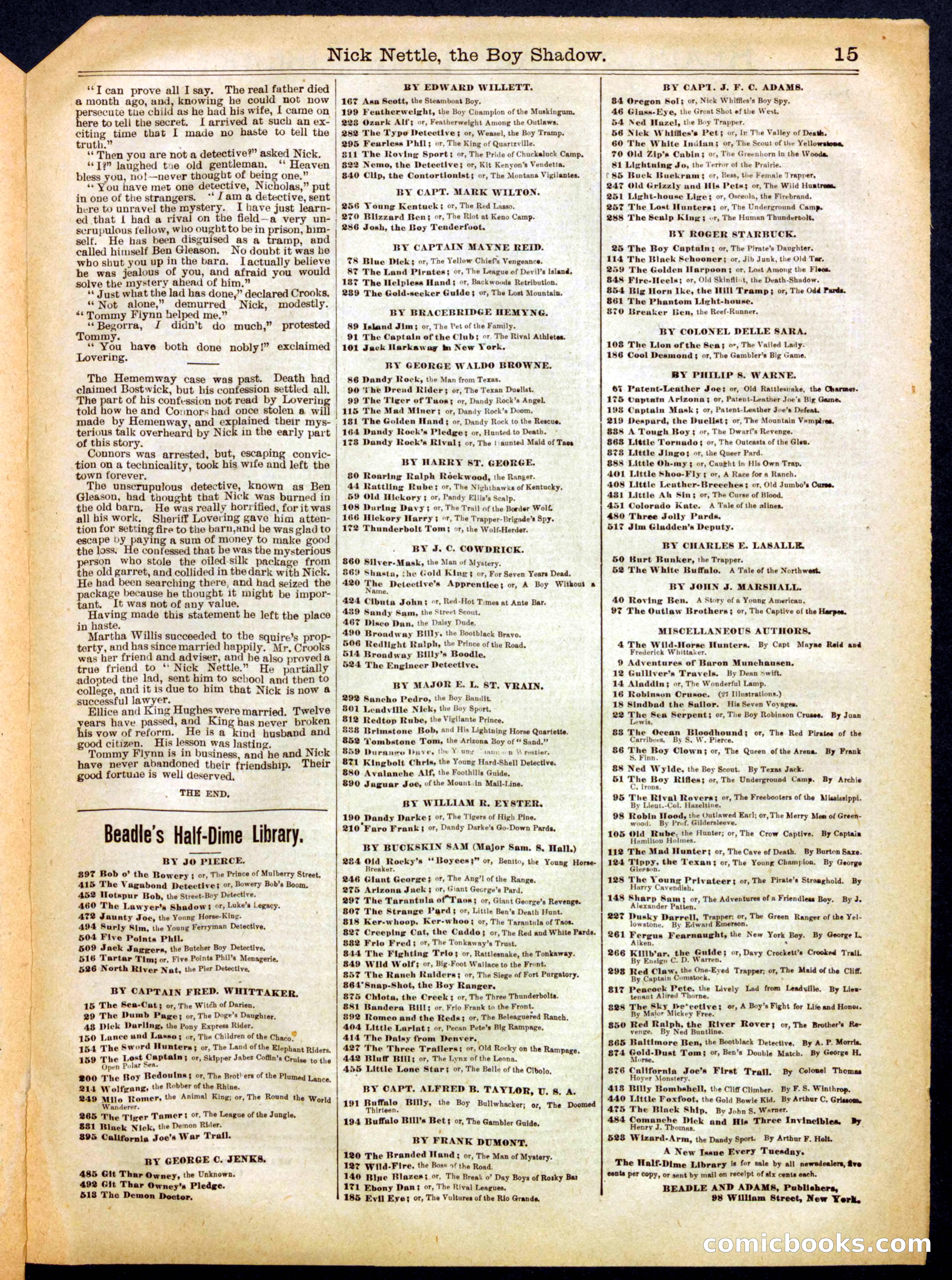 Beadle's Half Dime Library No. 551 — page 15 of 16