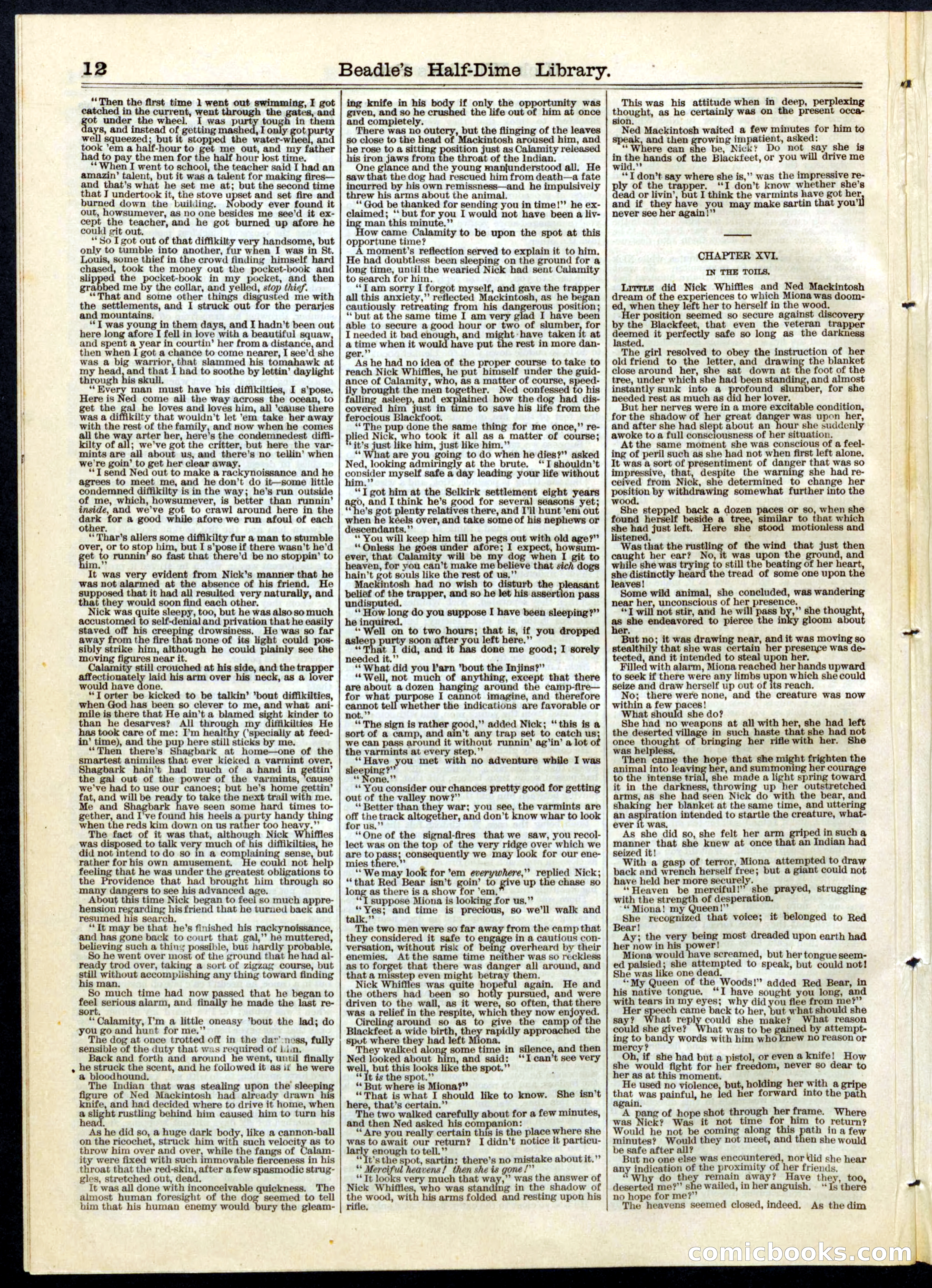 Beadle's Half Dime Library No. 56 — page 12 of 16