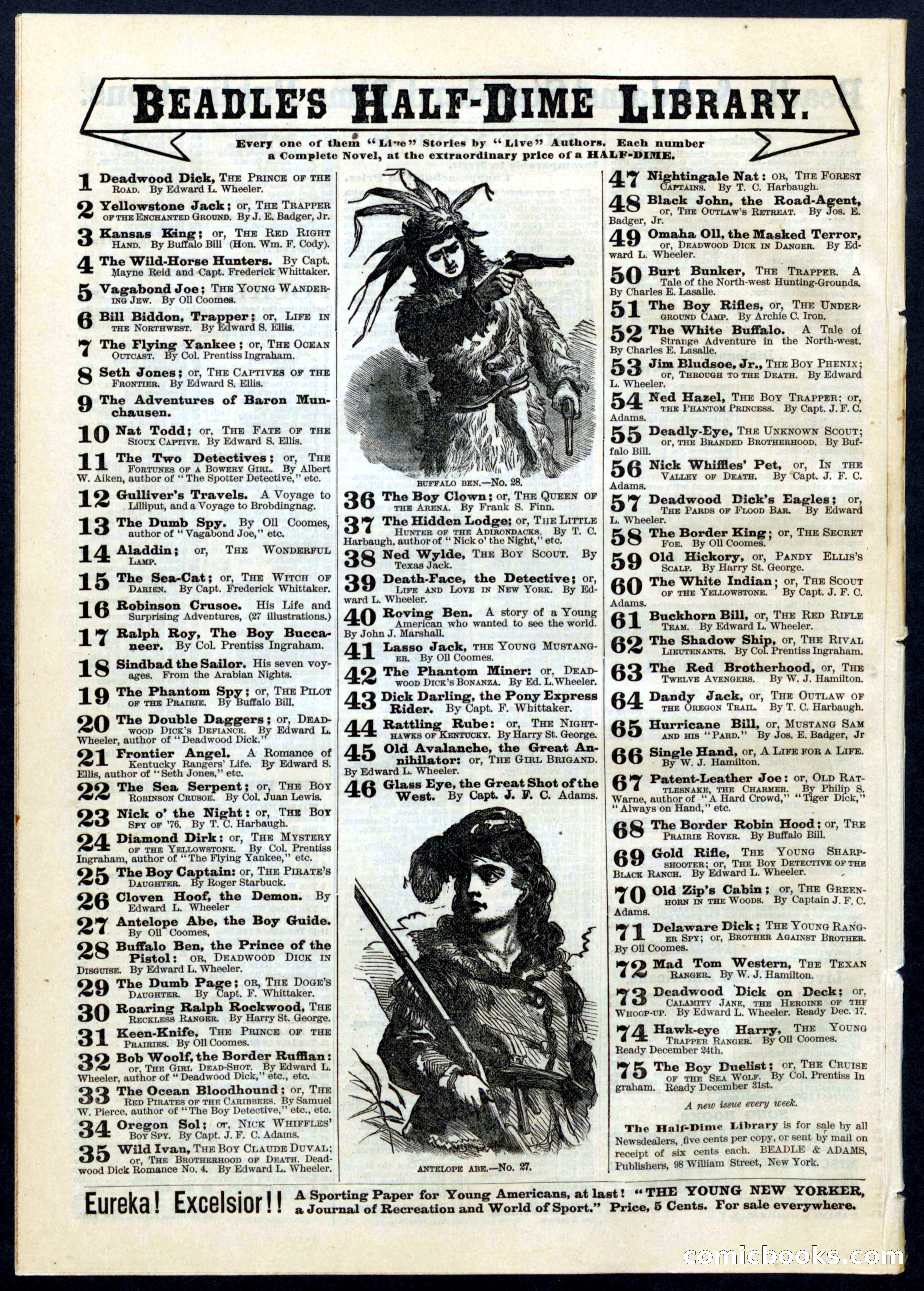 Beadle's Half Dime Library No. 56 — page 16 of 16