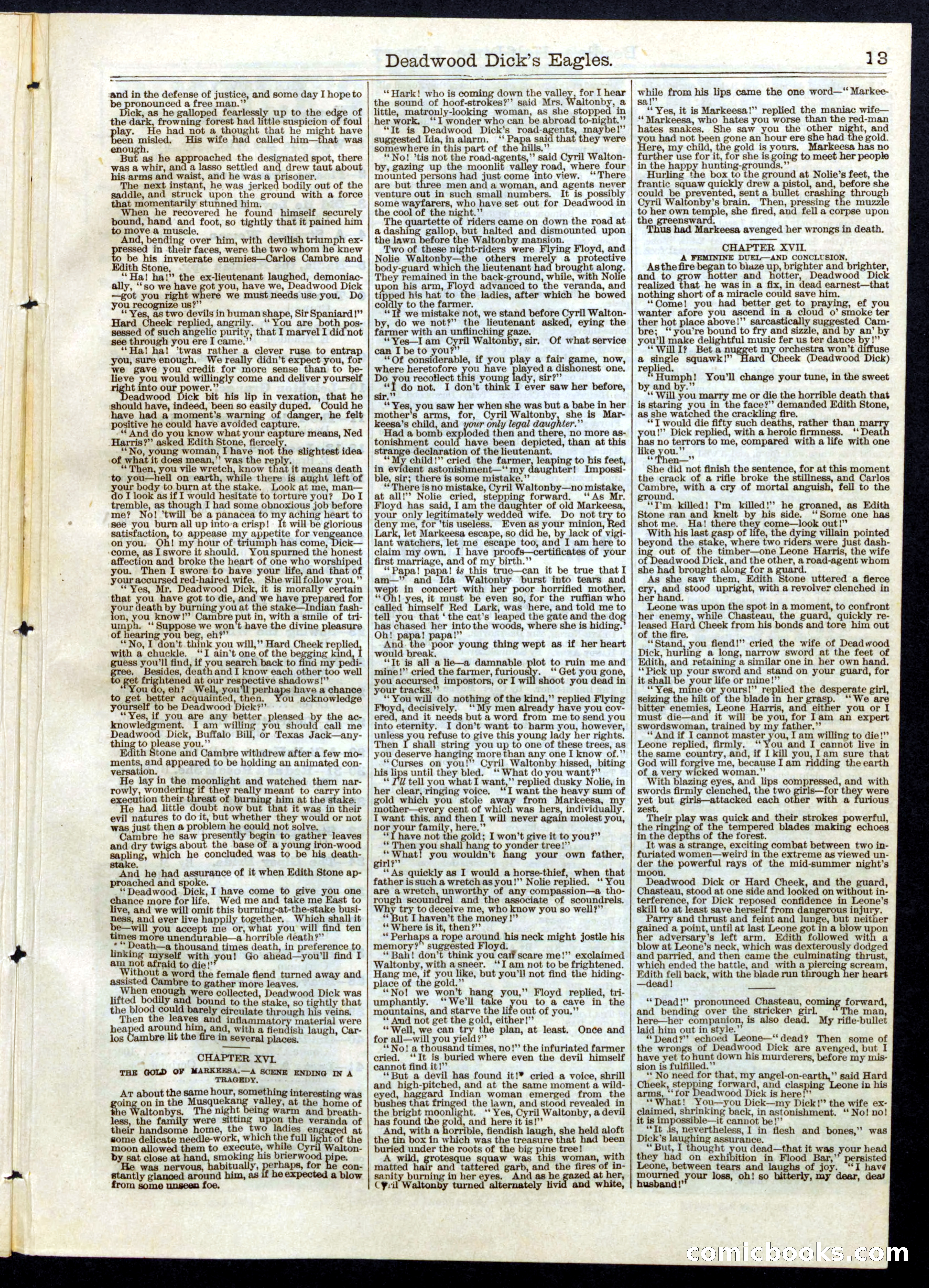 Beadle's Half Dime Library, No. 57 — page 13 of 16