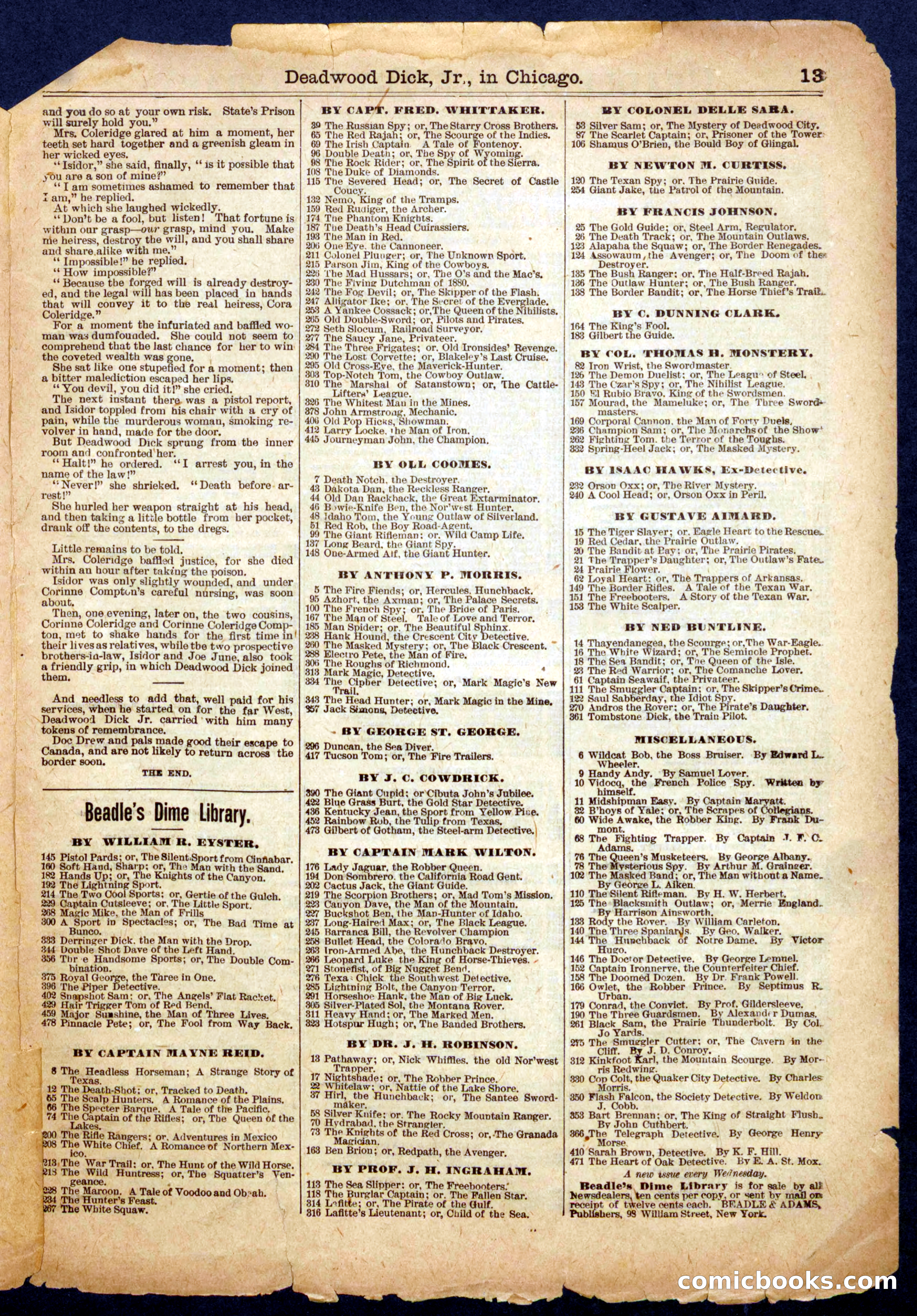 Beadle's Half Dime Library, No. 572 — page 13 of 16