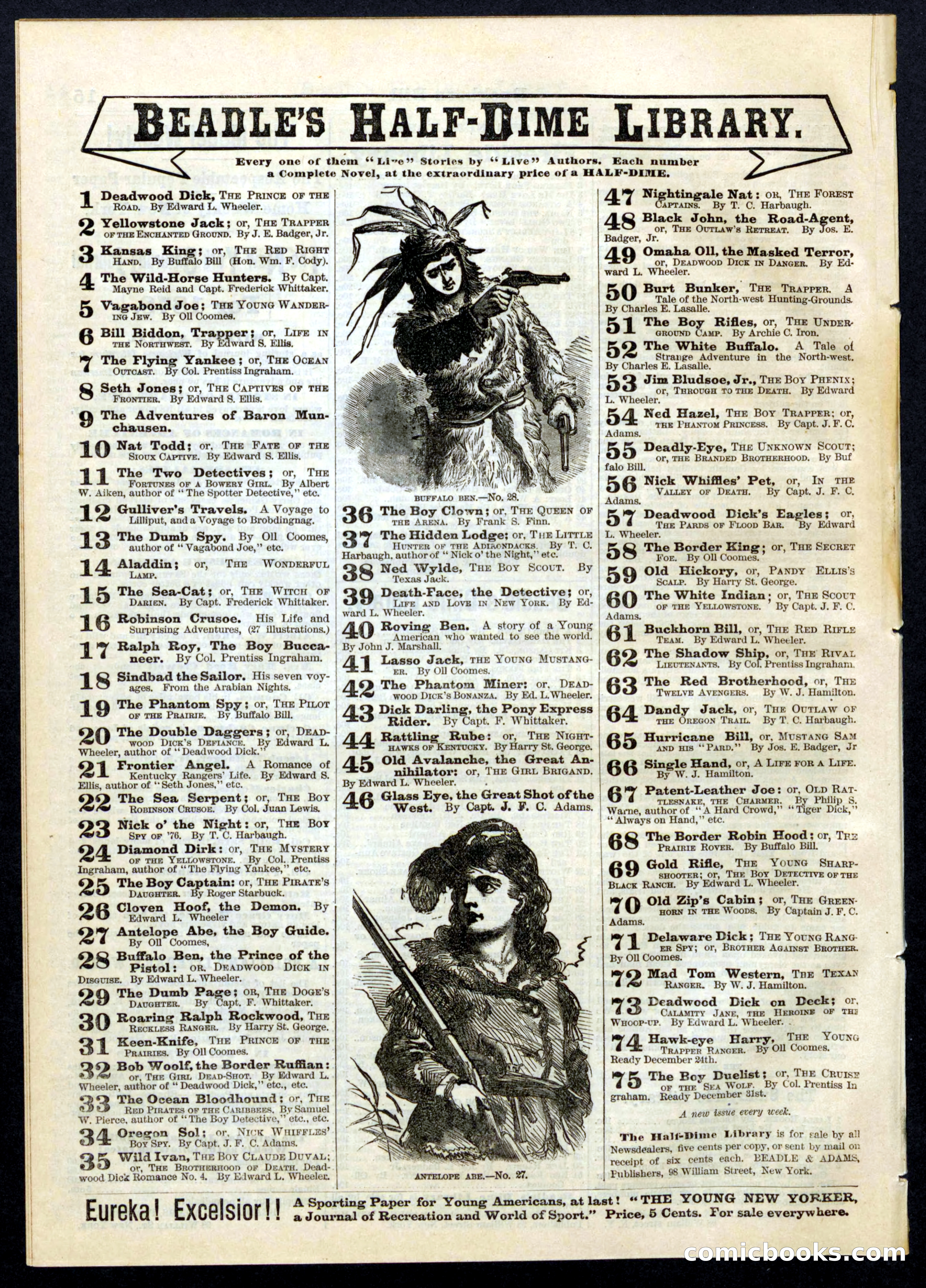 Beadle's Half Dime Library, No. 61 — page 16 of 16